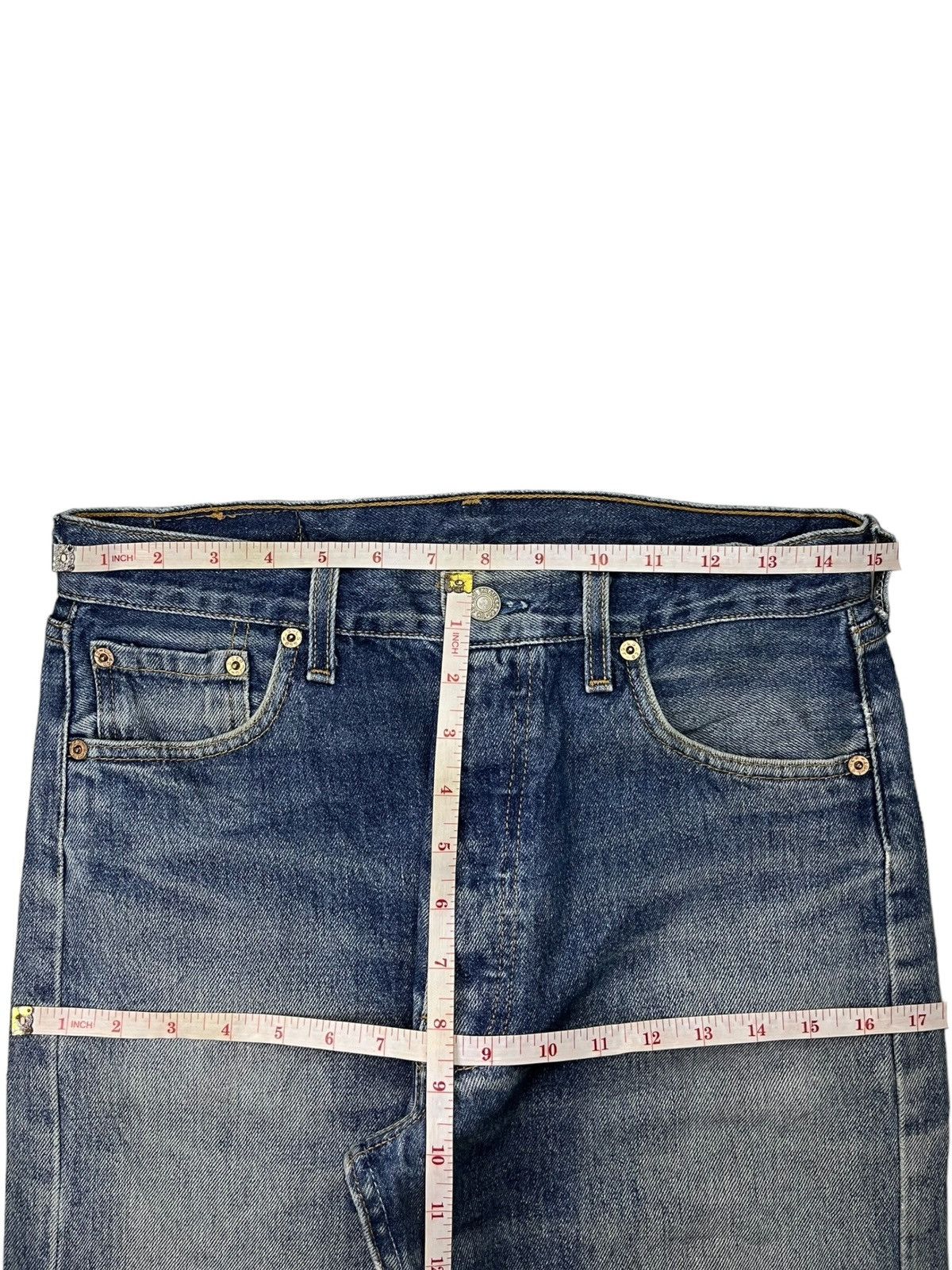 Levi's × Levi's Vintage Clothing Vintage 90s Levis 501 Faded Wash Ripped Blue Jeans Size US 30 / EU 46 - 11 Thumbnail