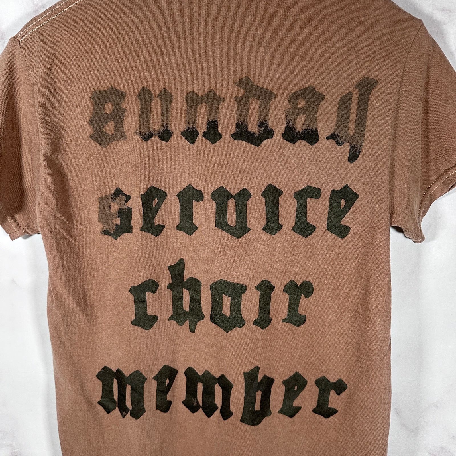 Kanye West Sunday Service Choir Member Brown Text Tee Size US S / EU 44-46 / 1 - 2 Thumbnail