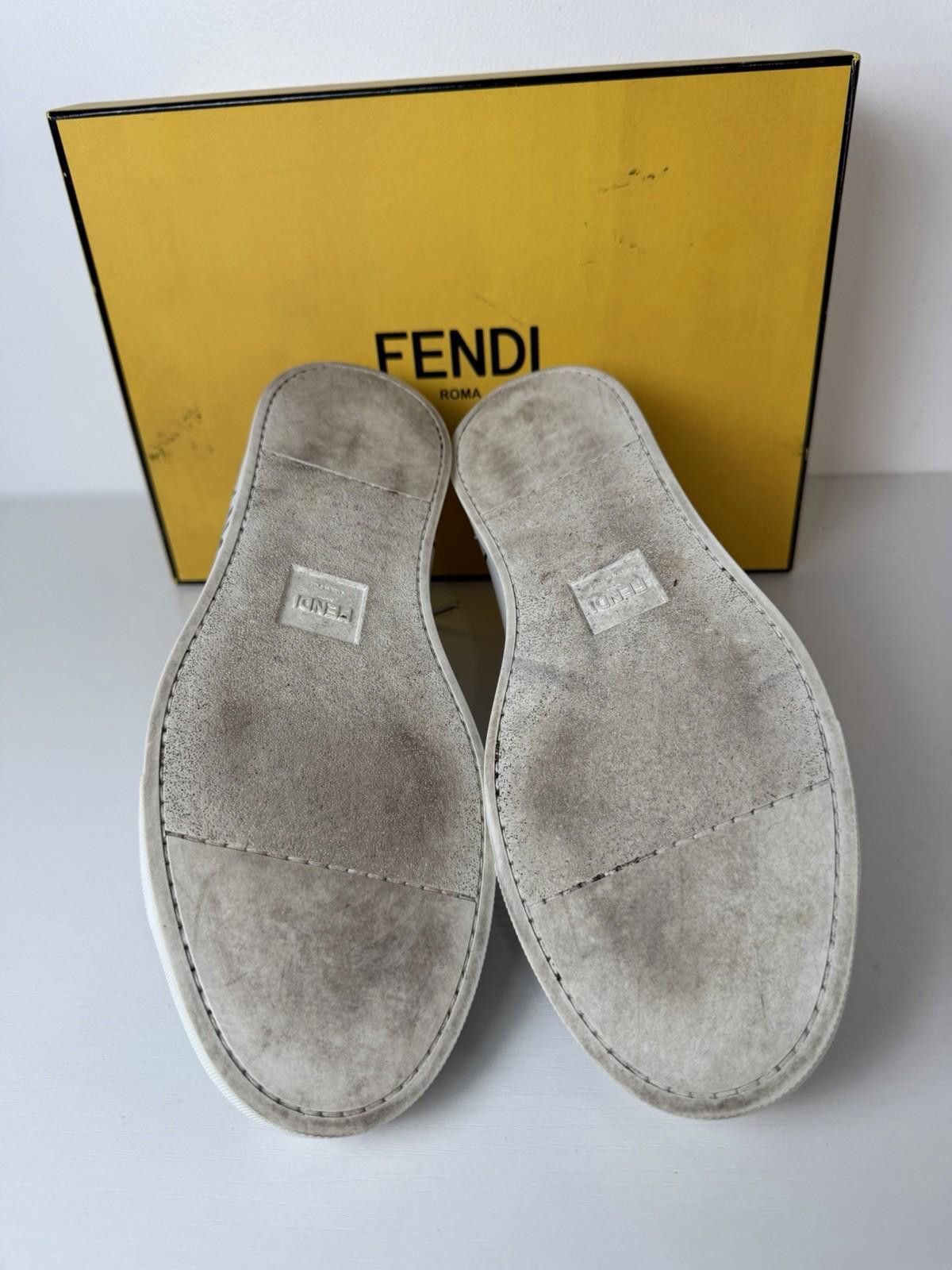 Fendi Fendi x Joshua Vides Leather Low Sneaker White Black SZ 9 Size US 9 / EU 42 - 7 Thumbnail