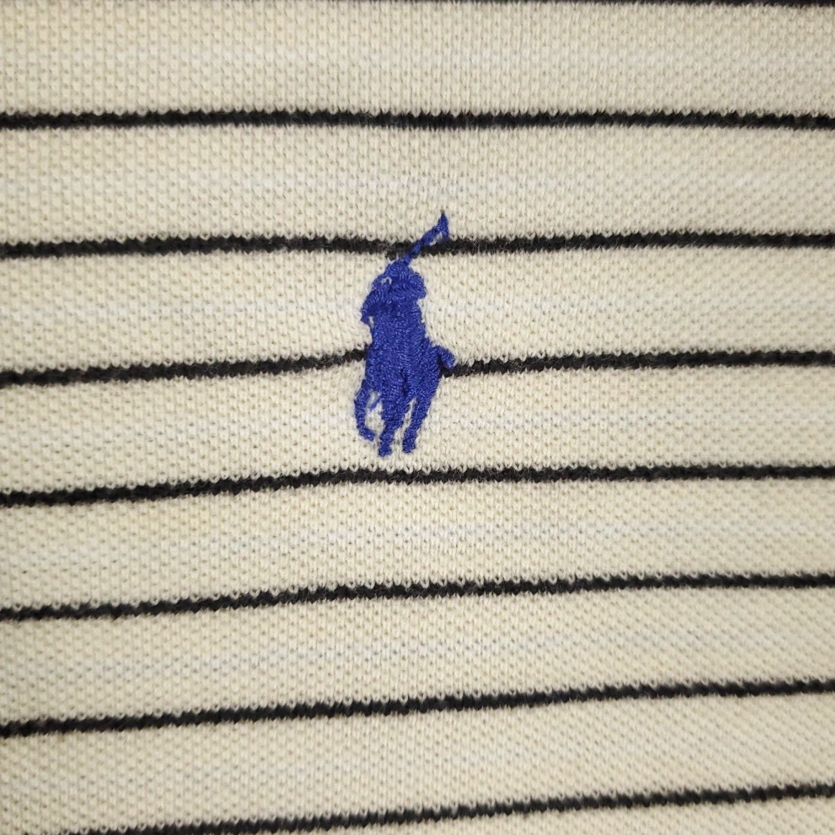 Ralph Lauren VINTAGE Ralph Lauren Polo Shirt Mens Large Beige Striped Pony Casual Short Sleeve Adult Large Beige Polo Mens Size US L / EU 52-54 / 3 - 3 Thumbnail