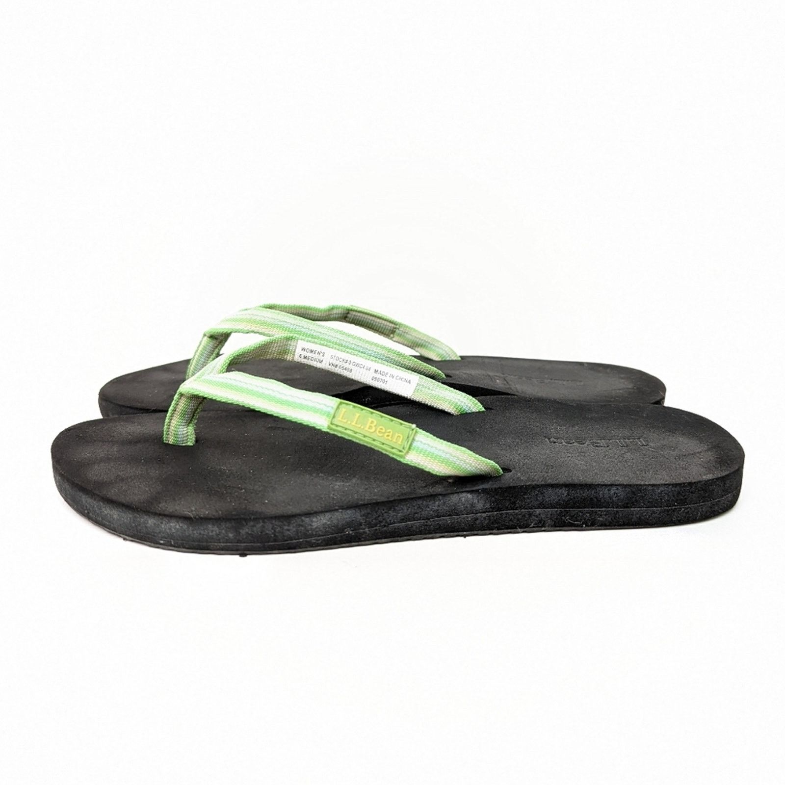 L.L. Bean L.L. Bean Neon Green Flip Flop Sandals - 6 Size US 6 / IT 36 - 5 Thumbnail