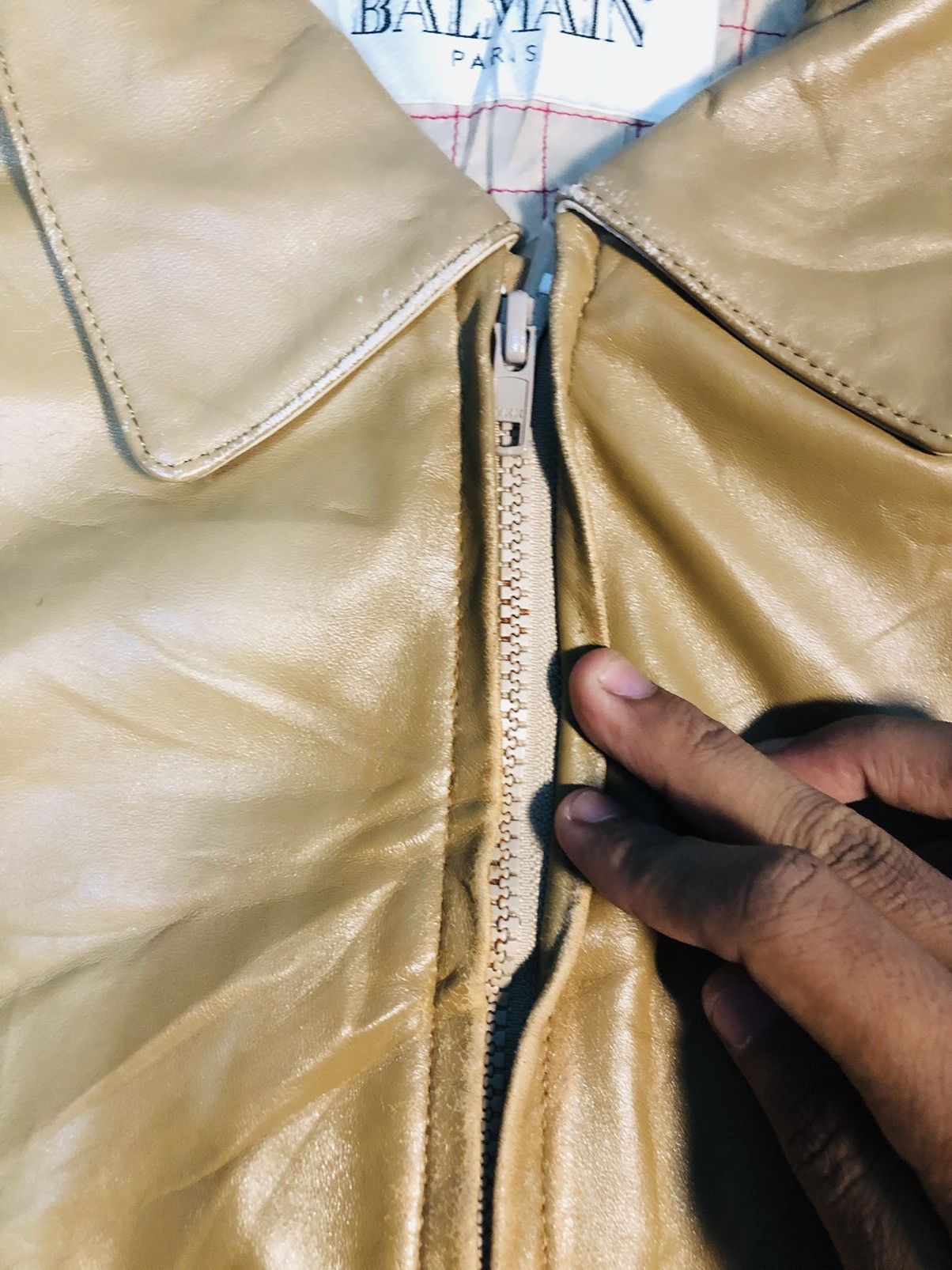 Balmain × Vintage Balmain Leather Jacket Zippered (11) Size US XXL / EU 58 / 5 - 7 Thumbnail