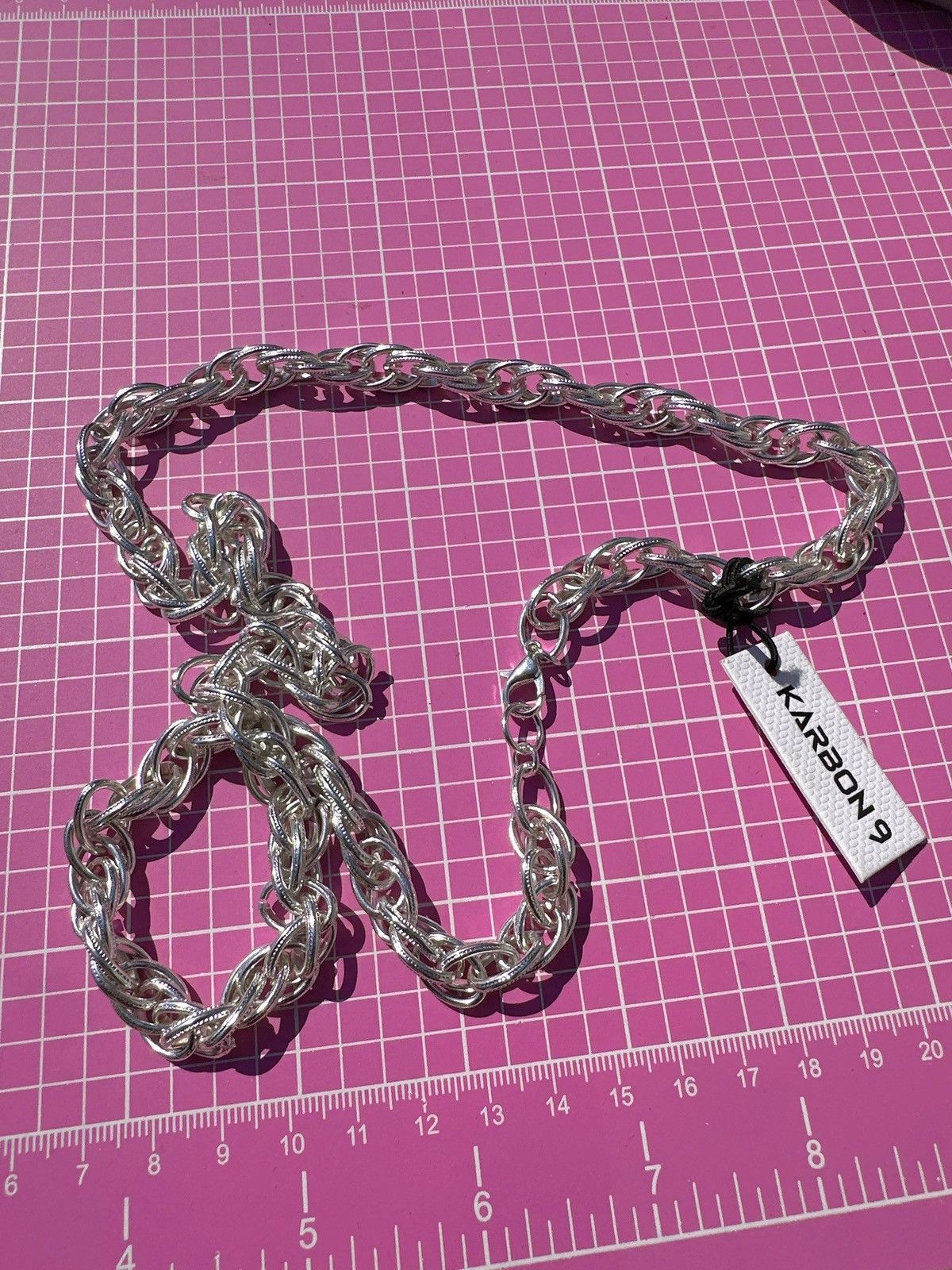 Designer KARBON 9 Silver Chain Necklace new with tag 26 inches unisex Size ONE SIZE - 2 Thumbnail