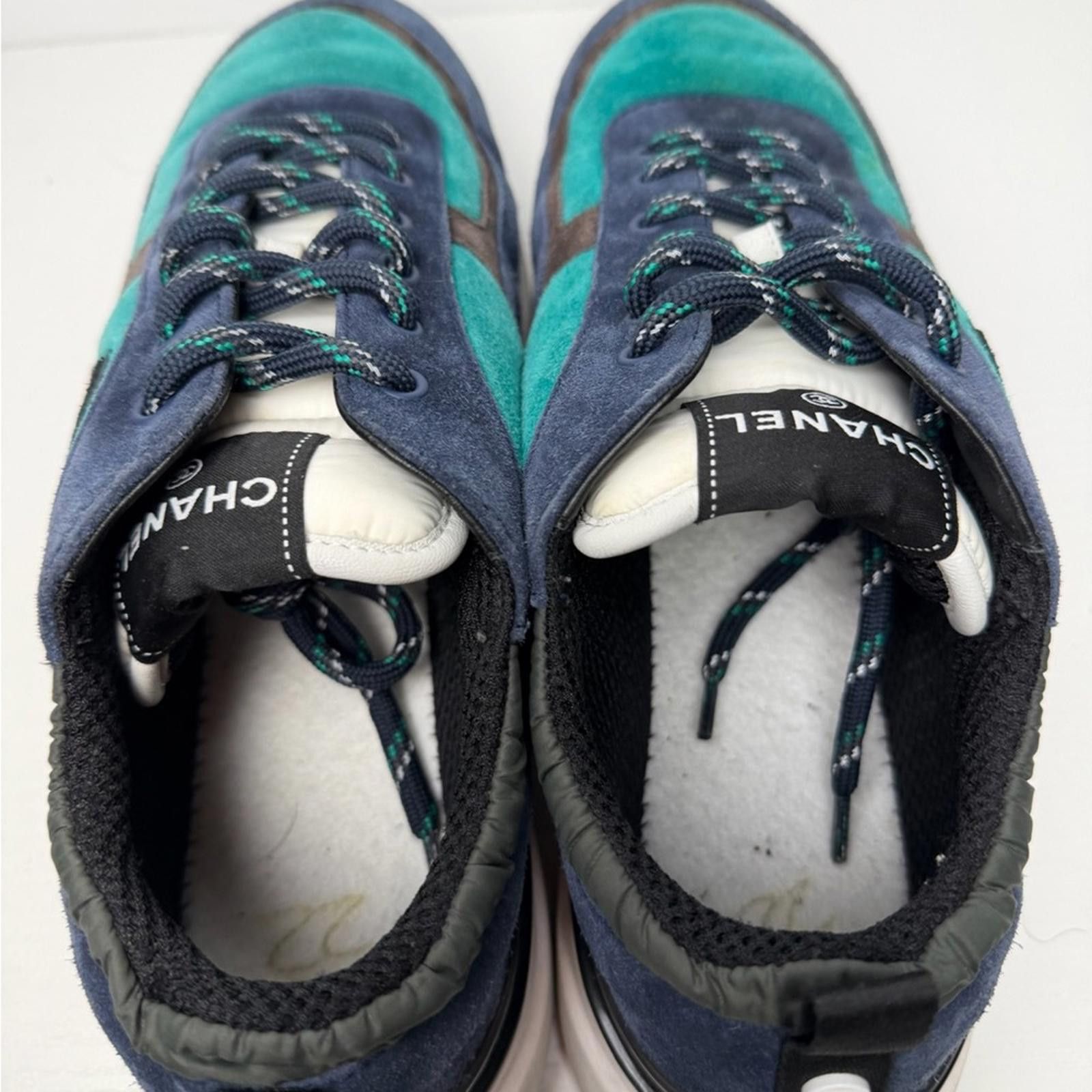 Chanel Chanel Men's Sneaker Suede CC Logo Navy Blue Green SZ 43 Size US 10 / EU 43 - 5 Thumbnail