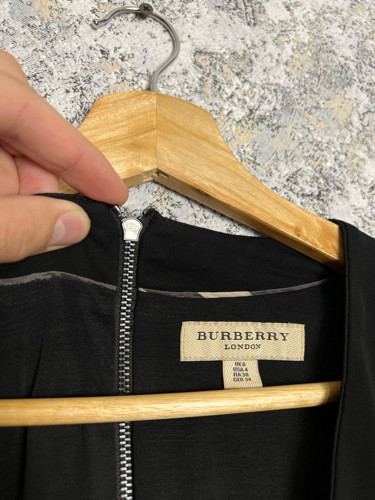 Burberry Burberry London Ladies Long Sleeve Black Evening Dress SZ 38 Size XS / US 0-2 / IT 36-38 - 4 Thumbnail