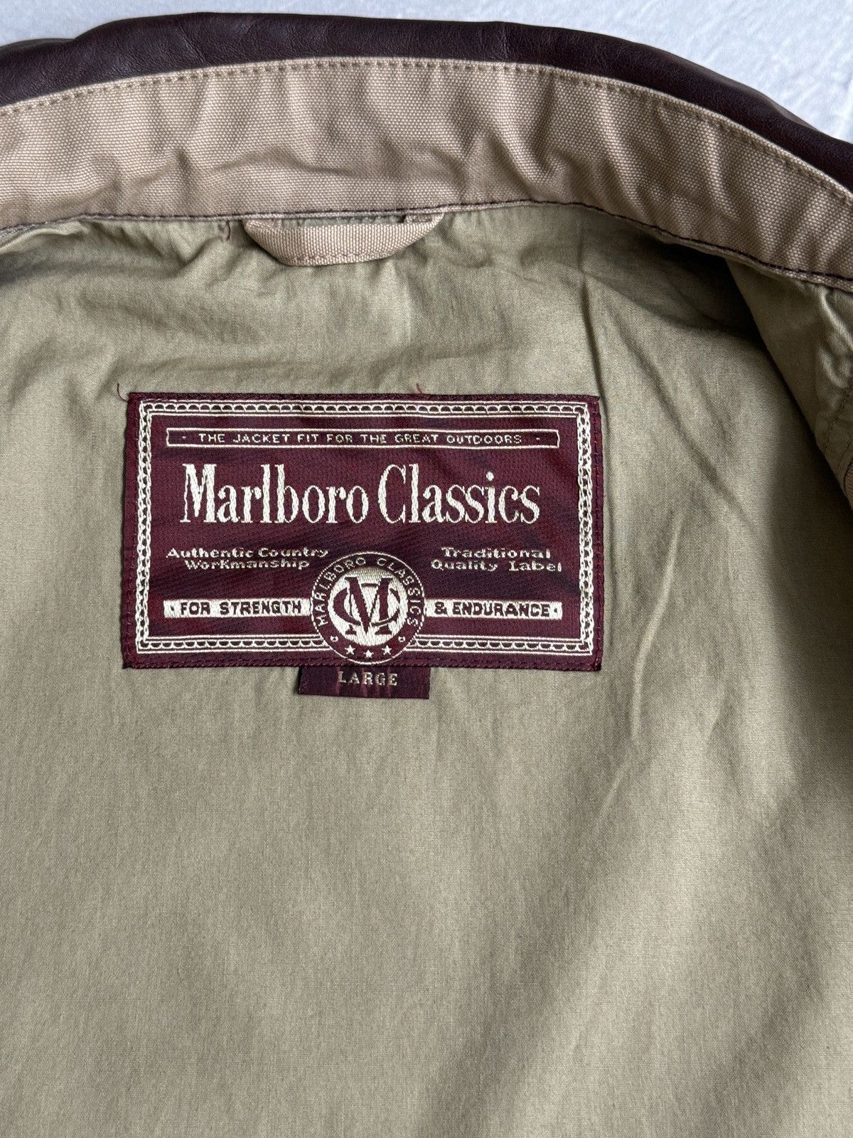 Marlboro Classics Vintage Marlboro Classics Leather Collar Work Coat Size US L / EU 52-54 / 3 - 12 Thumbnail