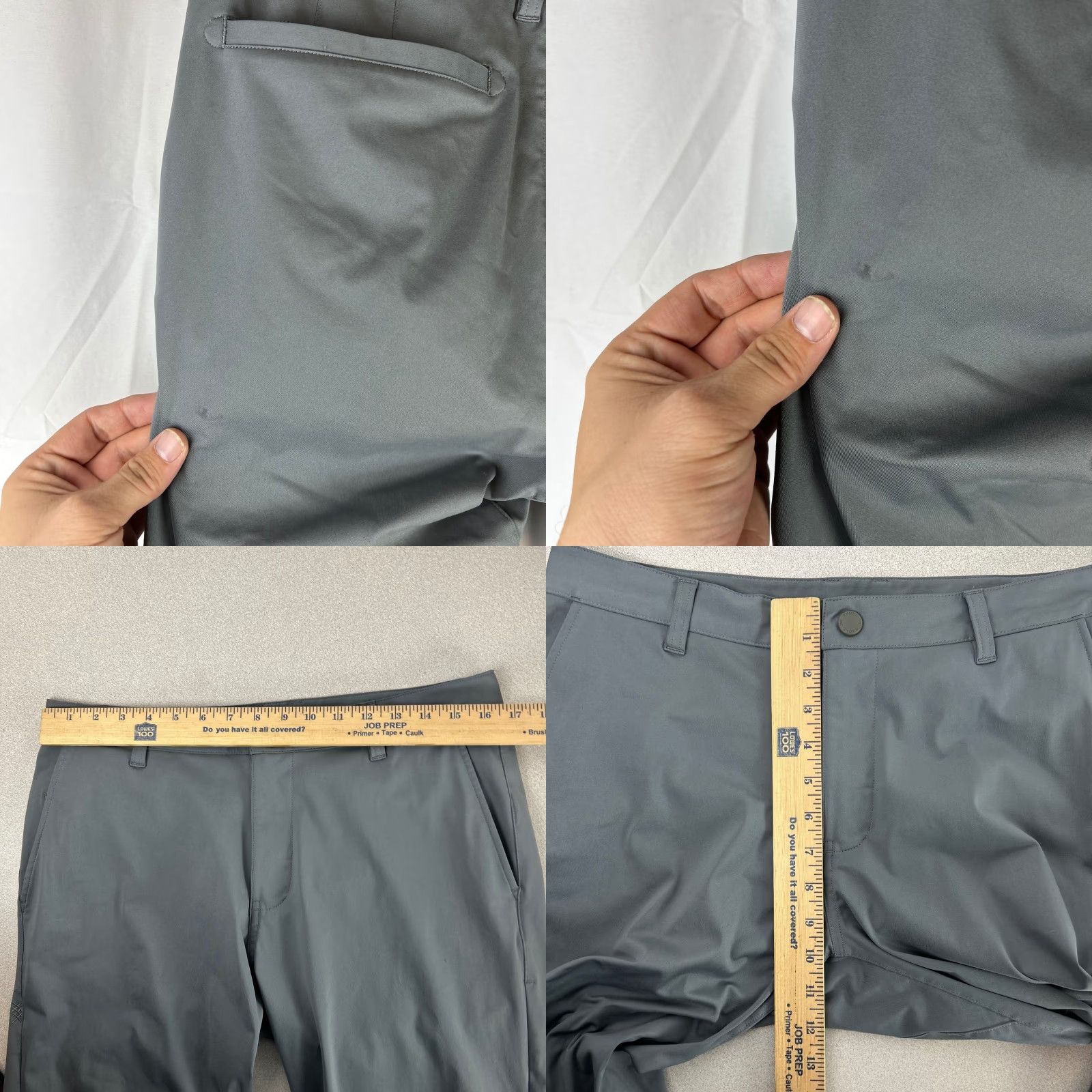 Rhone VINTAGE? No — ignore. Produce title: Rhone Commuter Pants Mens 32 Grey Technical Performance Trousers 100161 Size US 32 / EU 48 - 8 Thumbnail