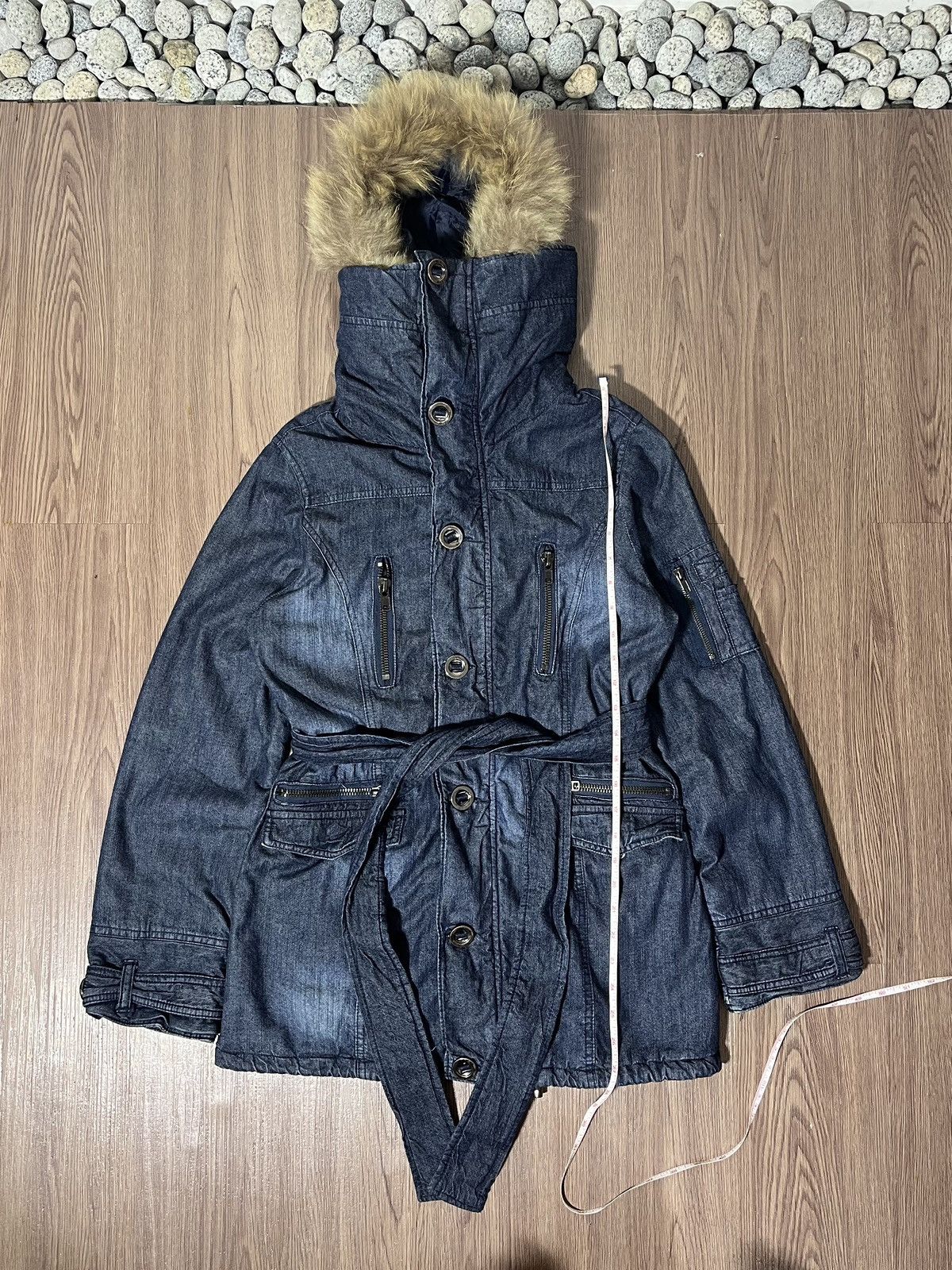 Hysteric Glamour Rei Firenze Multipocket punk Fur Denim Parka Belt Waisted Size US L / EU 52-54 / 3 - 12 Thumbnail