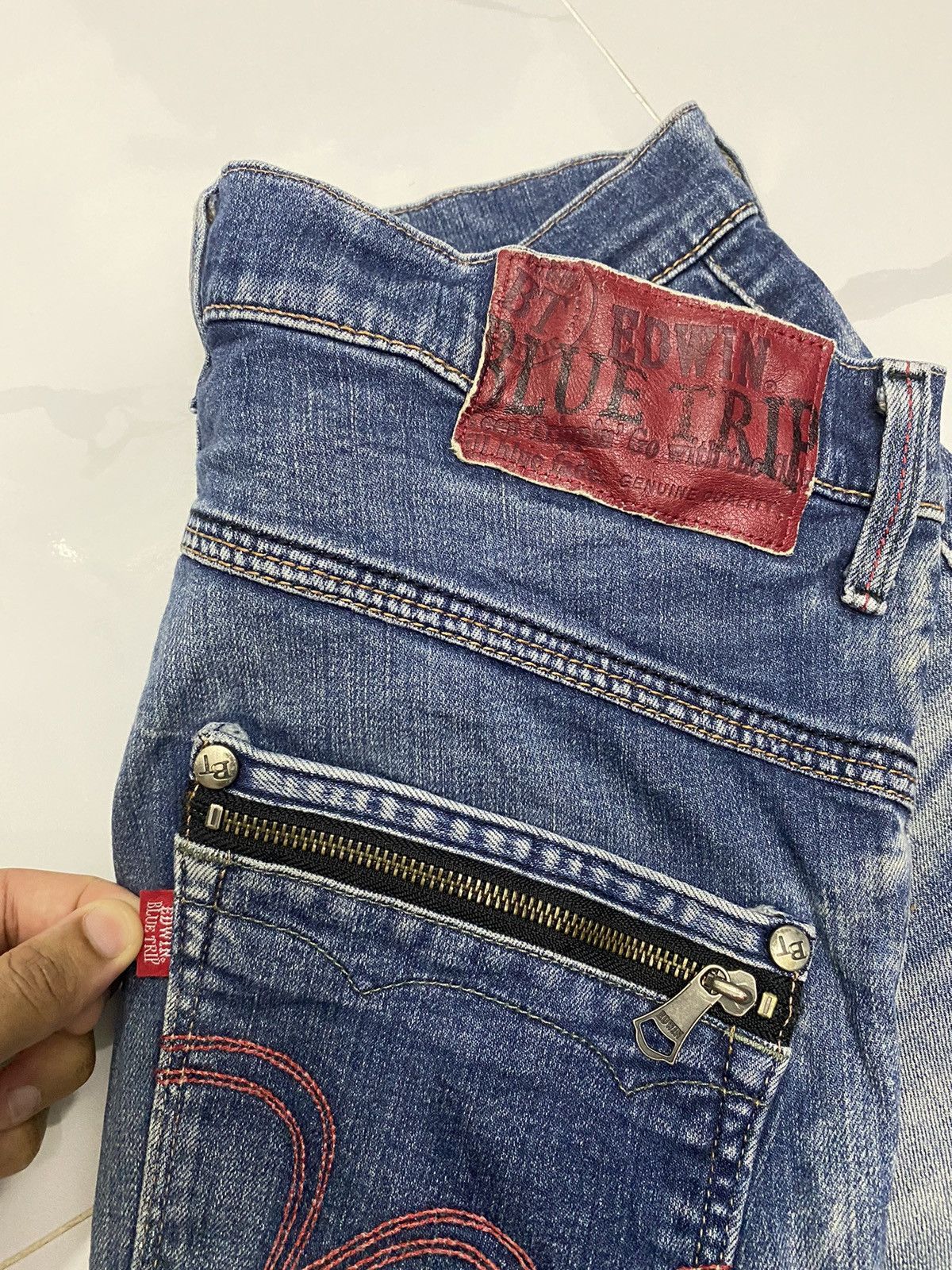 Edwin EDWIN BLUE TRIP DISTRESSED DENIM JEANS UNDERCOVER STYLE Size US 34 / EU 50 - 11 Thumbnail