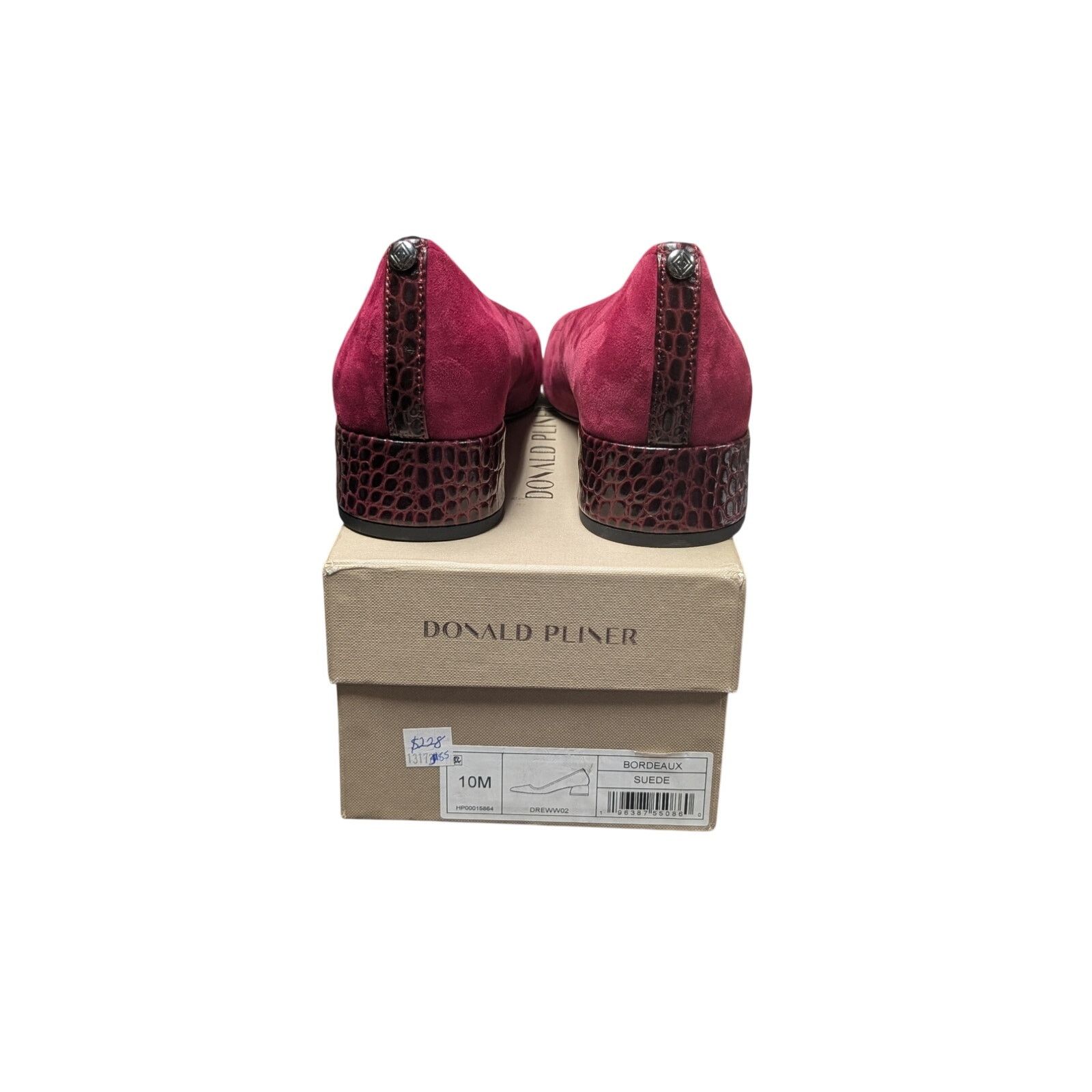 Donald Pliner Donald Pliner Dreww Pump Size 10M Bordeaux Suede Croco Heel Size US 10 / IT 40 - 6 Thumbnail