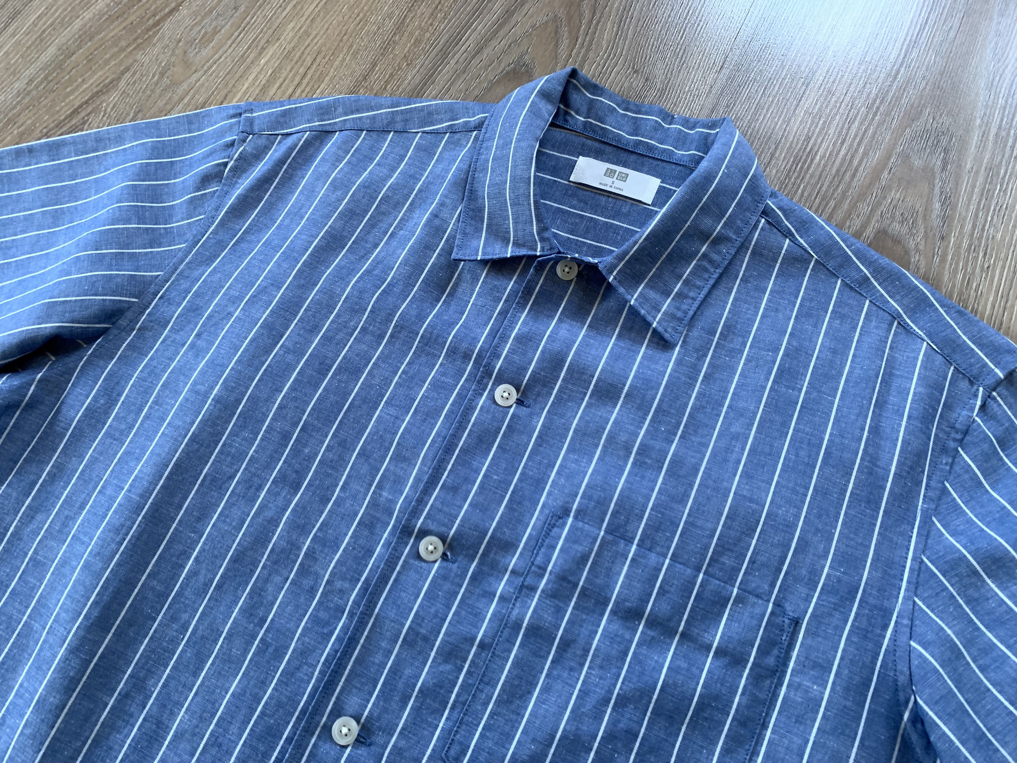 Uniqlo Uniqlo Cotton Linen Short Sleeve Stripe Shirt Size US S / EU 44-46 / 1 - 4 Thumbnail