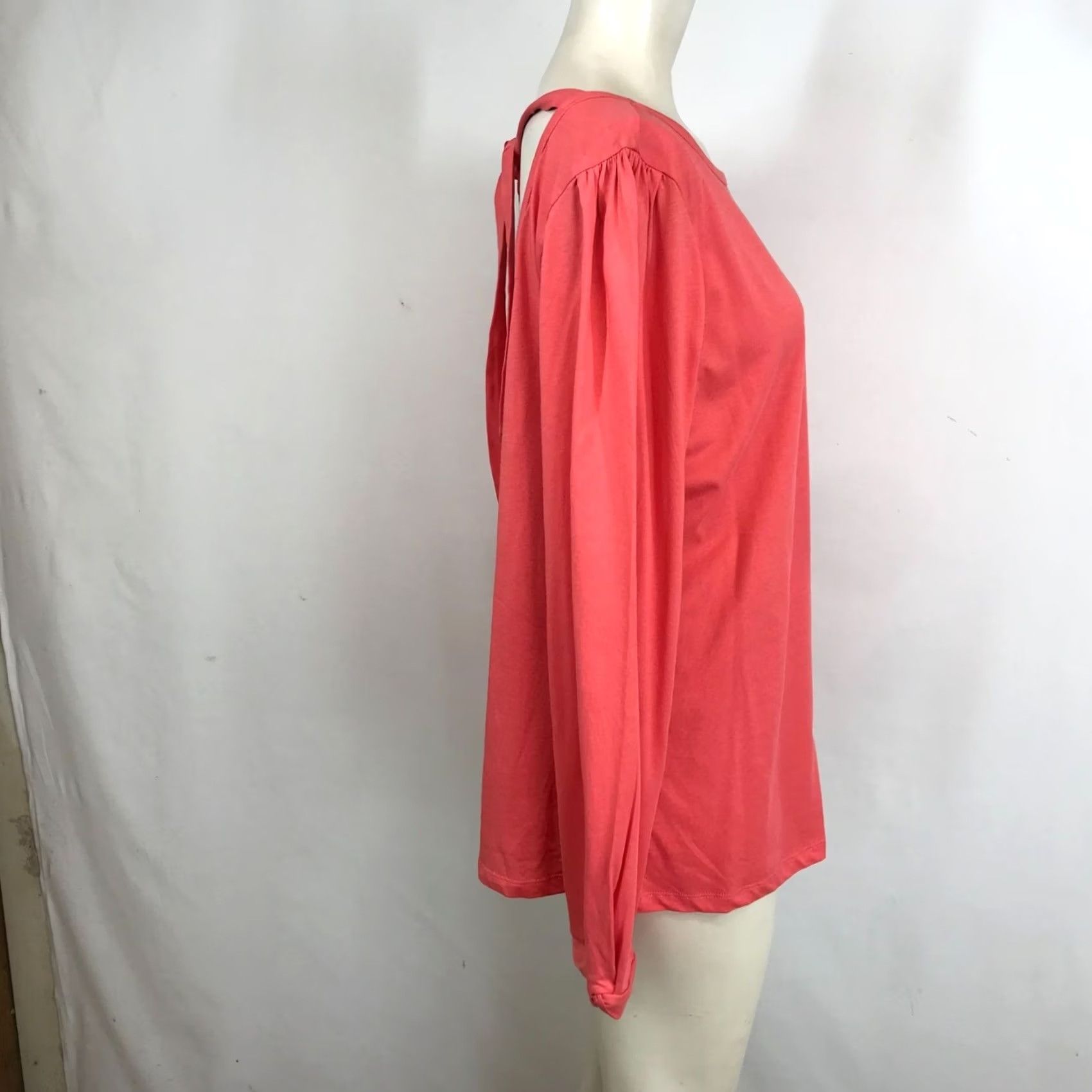 J.Crew J. CREW Women's XXL Pink Long Sleeve Blouse Ties In Back Cotton Top Shirt Size XXL / US 16-18 / IT 52-54 - 4 Thumbnail
