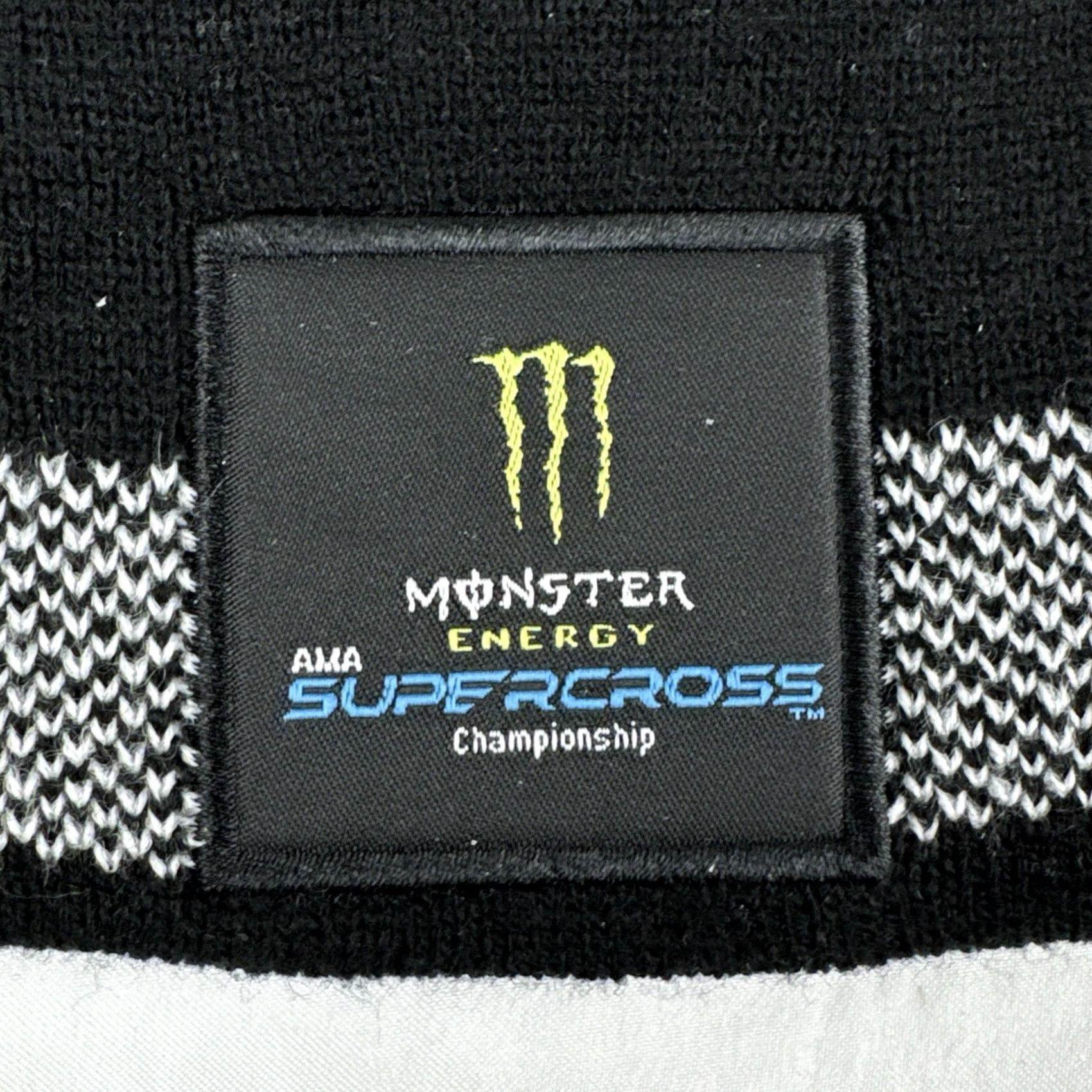 Vintage Monster Energy Beanie Hat Black SX Knit Cap NWT AMA Racing Beanie Headwear Mens One Size Knit Black SX Patch Front 90s? Size ONE SIZE - 3 Thumbnail