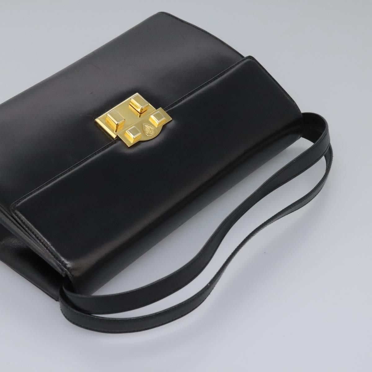 Gucci GUCCI Hand Bag Leather Black Gold Size ONE SIZE - 6 Thumbnail