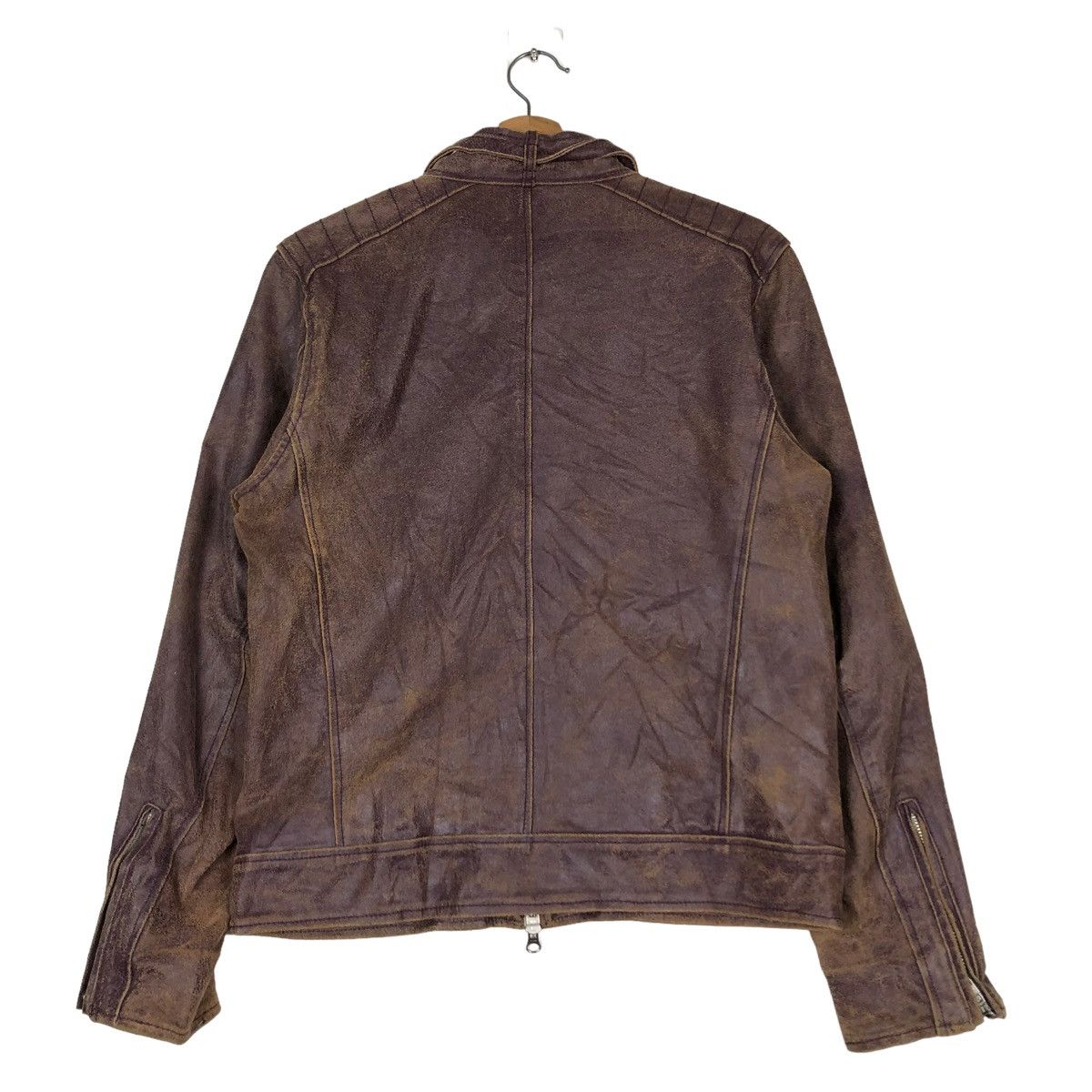 Japanese Brand 🔥VINTAGE SOFT LEATHER BIKER JACKET SANKO ISSEY MIYAKE Size US M / EU 48-50 / 2 - 8 Thumbnail