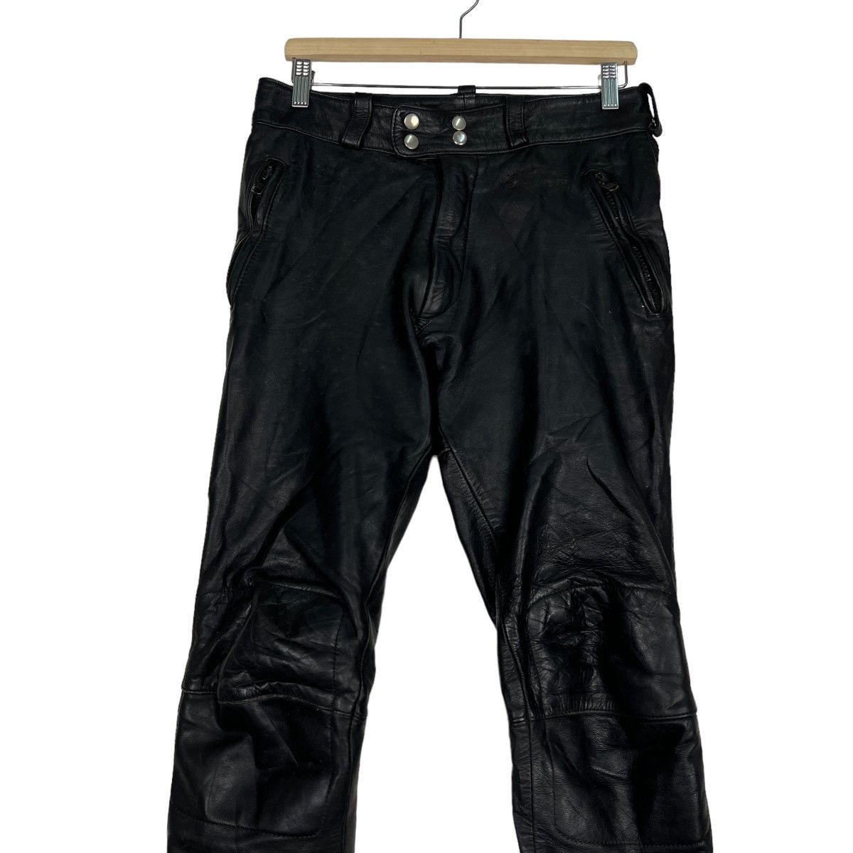 Japanese Brand × Y'2 Leather 🔥 ECHTES LEATHER MOTO RIDER PANTS Size US 30 / EU 46 - 4 Thumbnail
