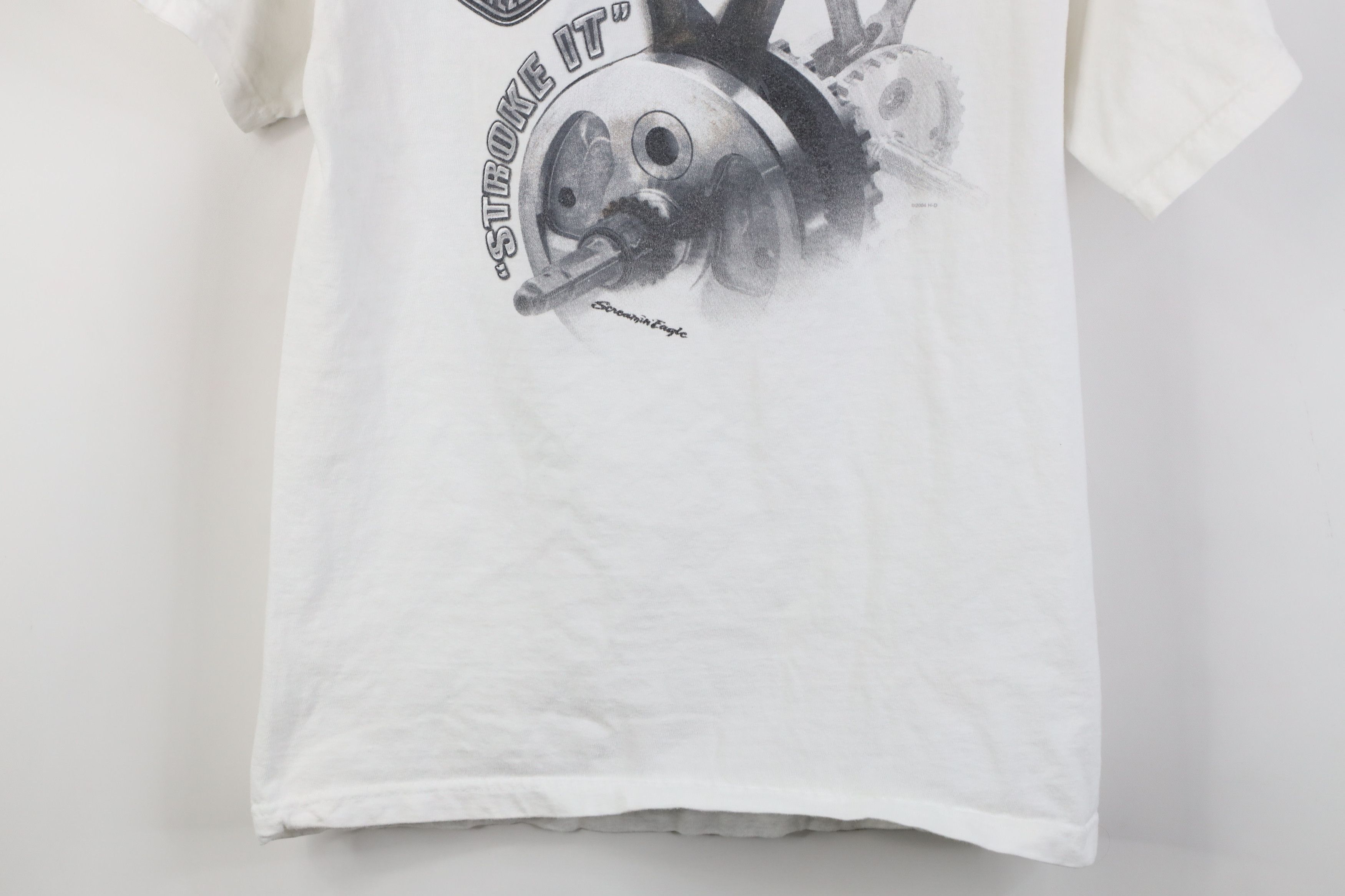 Harley Davidson Vintage Y2K 2004 Harley Davidson Stroke It T-Shirt White Size S / US 4 / IT 40 - 3 Thumbnail