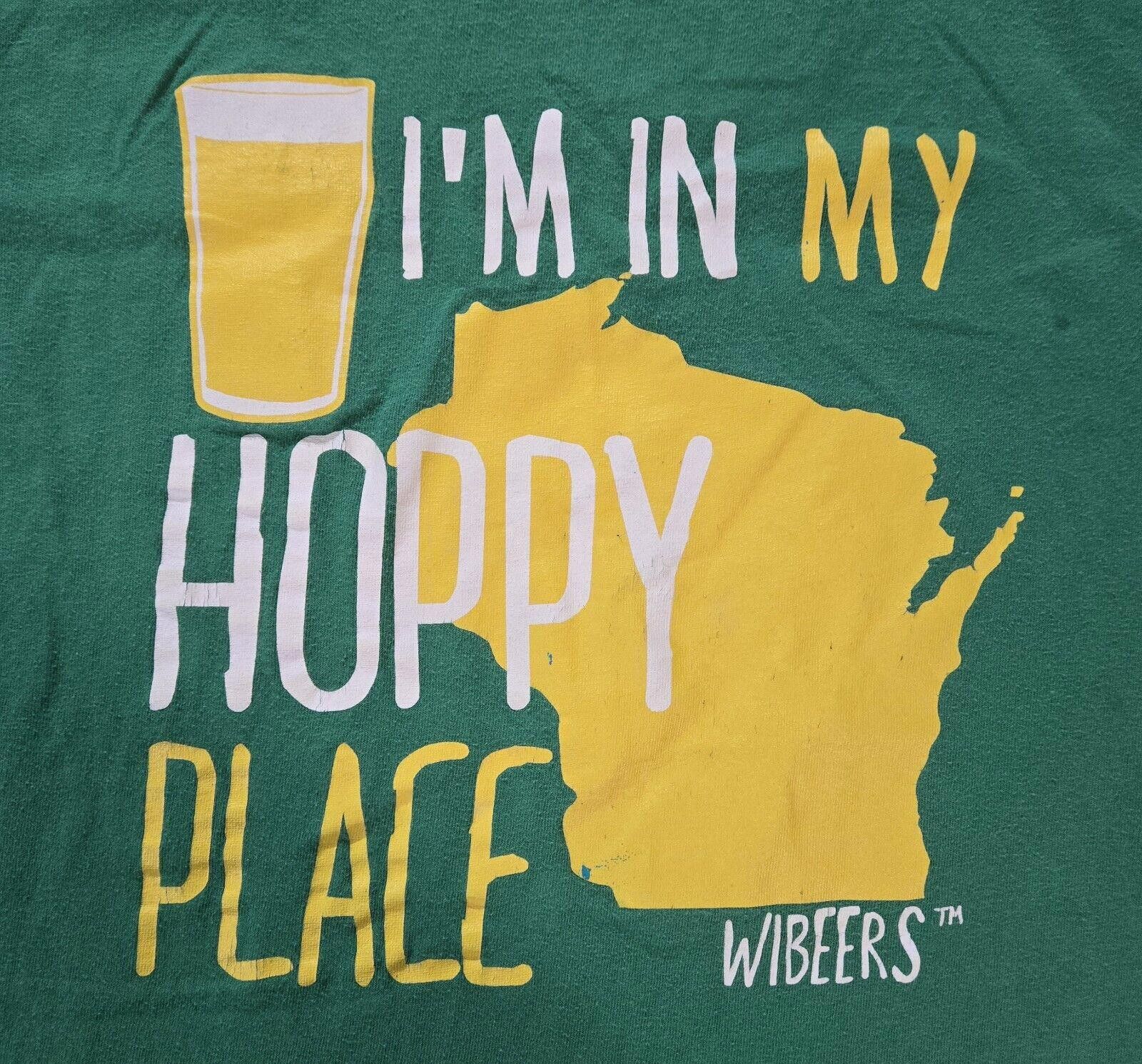 Designer UR Beers "I'm In My Hoppy Place" Green Wisconsin TShirt 2XL Size US XXL / EU 58 / 5 - 2 Thumbnail