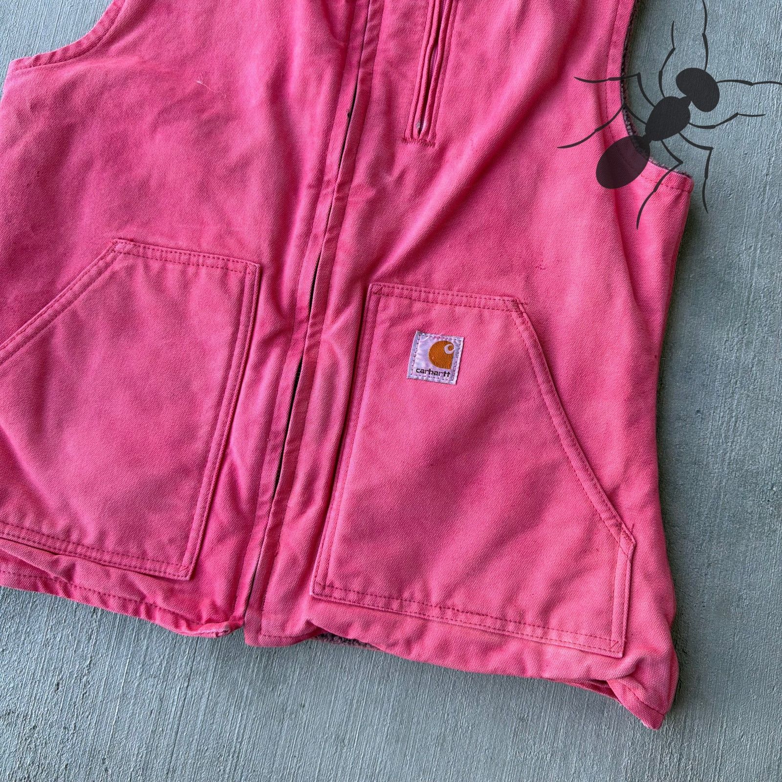 Carhartt × Vintage Vintage Y2K Carhartt WOMENS WV001 SBT pink Sherpa work vest Size US XS / EU 42 / 0 - 2 Thumbnail