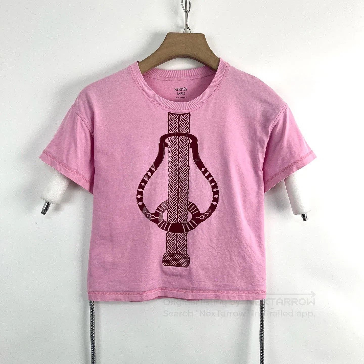 Hermes Hermès Saddle Buckle Guitar Print Pink T-shirt. Size XS / US 0-2 / IT 36-38 - 2 Thumbnail