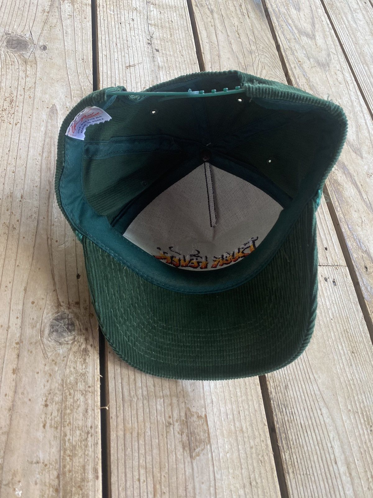 Vintage Vintage Forest Green “Buck Fever” Embroidered Corduroy Hat Size ONE SIZE - 4 Thumbnail