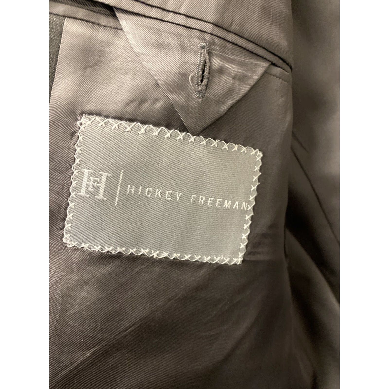 Vintage Hickey Freeman Blazer / Sport Coat - Gray Wool - 42R - Regular Fit - Two-Button Notch Lapel - Inner Pockets - Single Vented - Dry Clean Only - Men Size 42R - 7 Thumbnail
