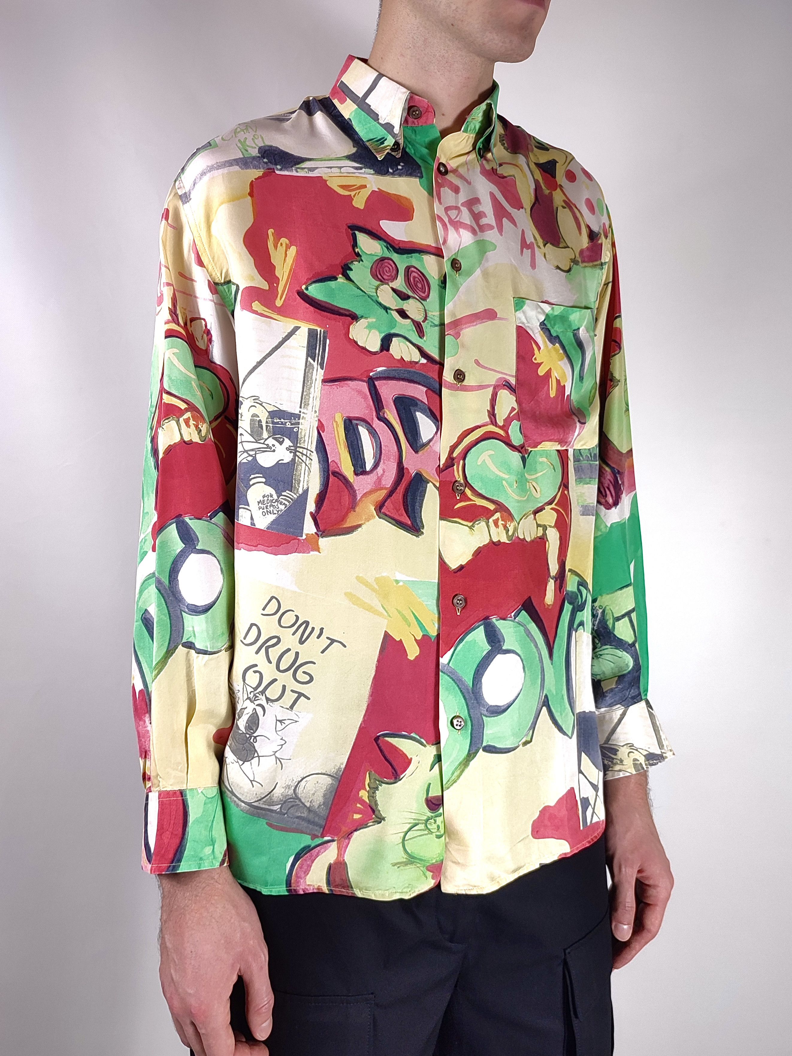 Iceberg 1992 Iceberg Silk Don’t Drug Out LSD Full Print Shirt 90s Size US L / EU 52-54 / 3 - 5 Thumbnail