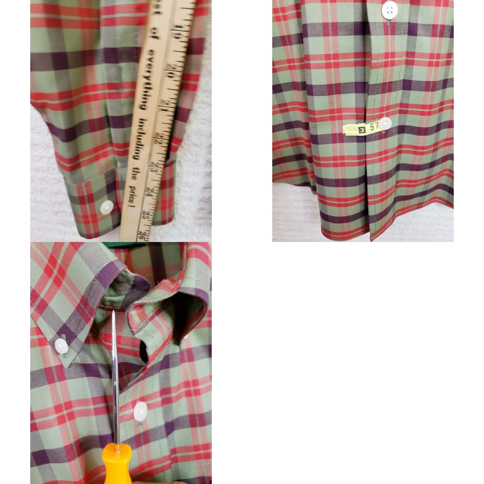 Orvis Orvis Button-Down Shirt Mens M Red Green Plaid Long Sleeve Casual, Travel, Workwear, Button Front, Regular Fit Size US M / EU 48-50 / 2 - 9 Thumbnail