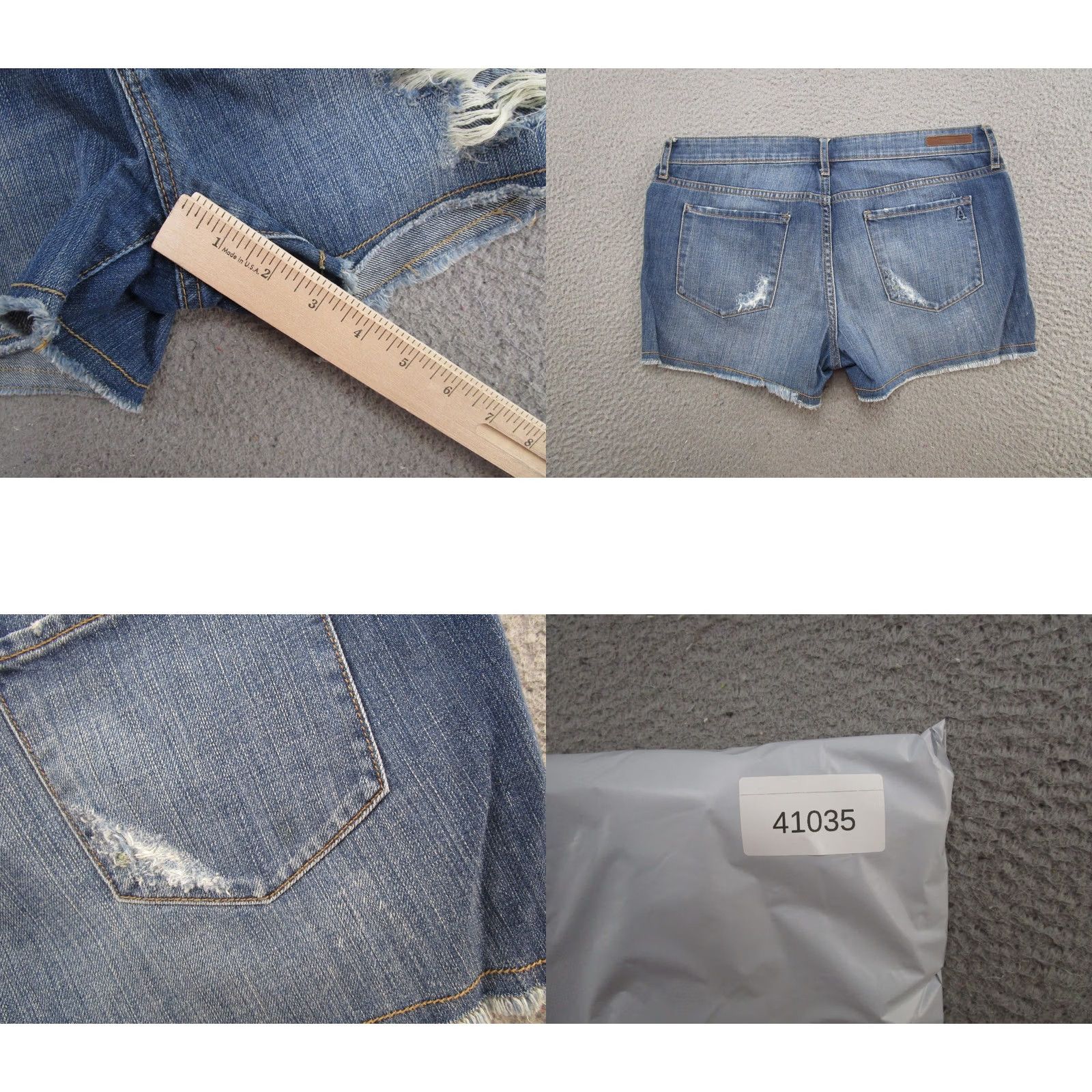 Vintage Articles of Society Denim Shorts Distressed Blue 100% Cotton Size 30, 5-Pocket, Flat Front, Mid Rise, Casual, Women Size 30" / US 8 / IT 44 - 8 Thumbnail