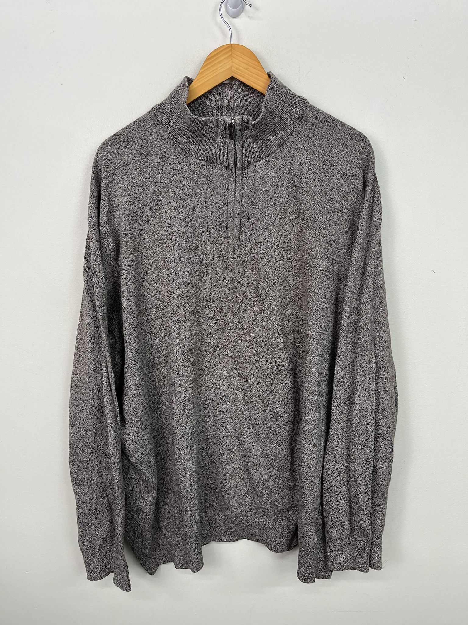 Tommy Hilfiger Vintage Oversized Y2K Grey Heather Quarterzip Sweater Size 5XL Size US XXL / EU 58 / 5 - 1 Thumbnail