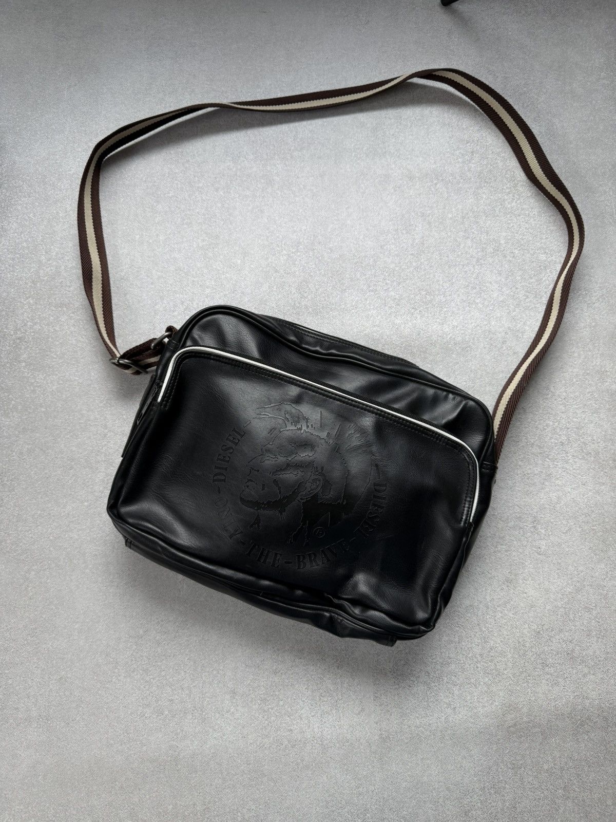 Vintage Diesel Crossbody Bag Big Logo Leather Bag Shoulders