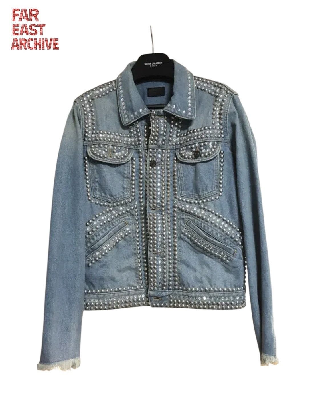 Saint Laurent Paris Saint Laurent Paris SS16 Denim Studded Crystal