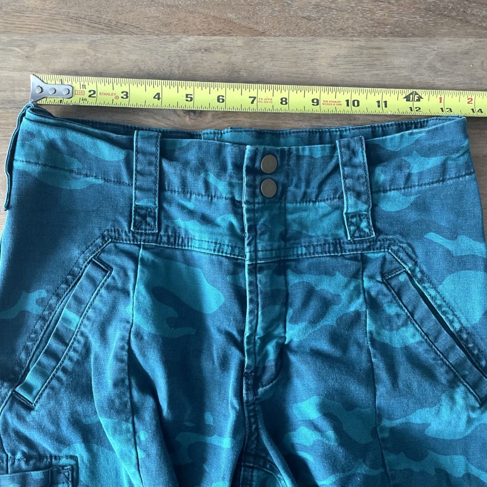 Anthropologie Anthropologie Cargo Pants Womens Size 27 Austin Camo Teal Green Camouflage Crop Pants Women Regular 27 in Green Camouflage Cargo Crop Size 27" / US 4 / IT 40 - 5 Thumbnail