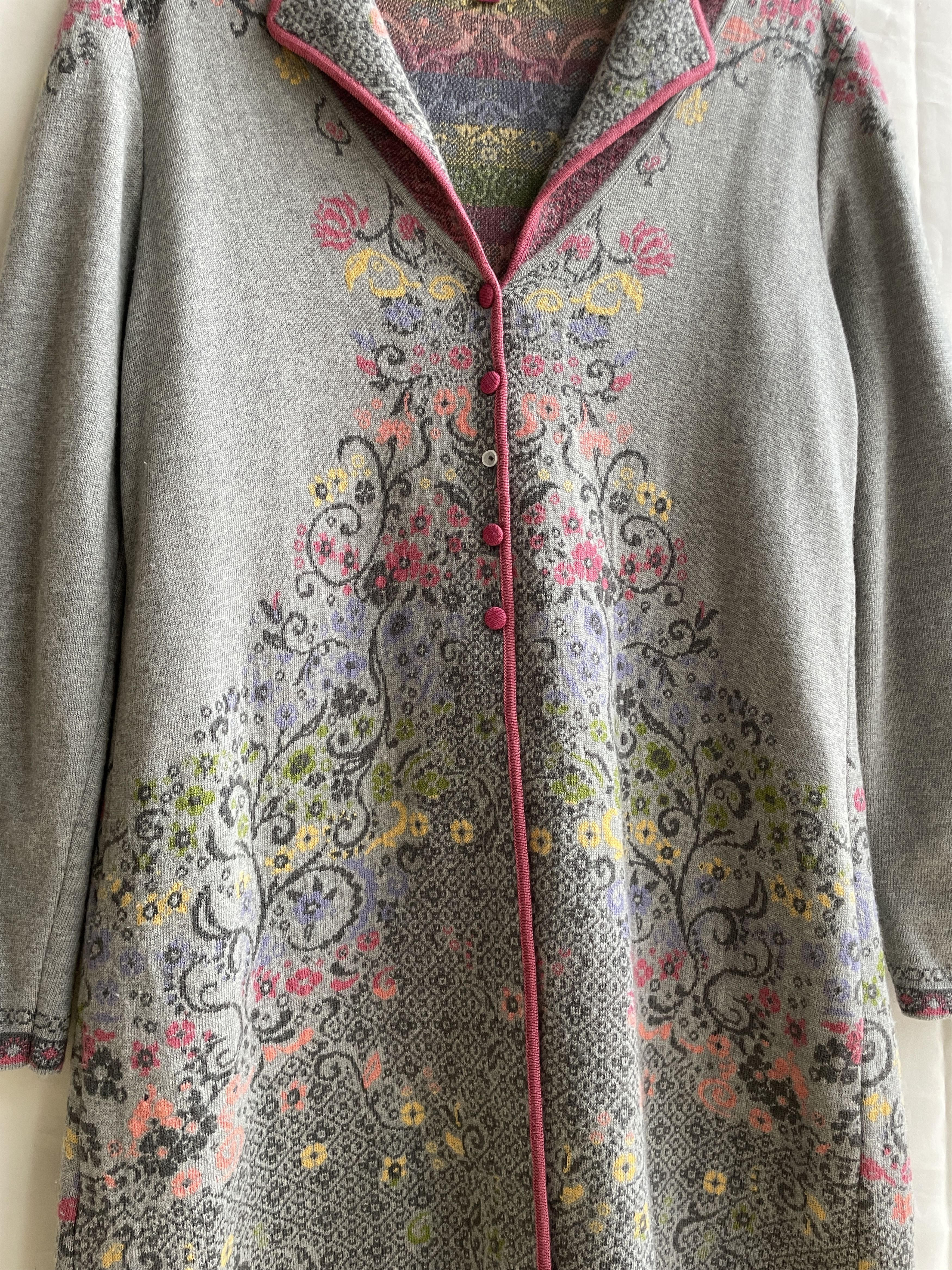 Other IVKO Vintage Floral Wool Long Cardigan Size XL Size XL / US 12-14 / IT 48-50 - 4 Thumbnail