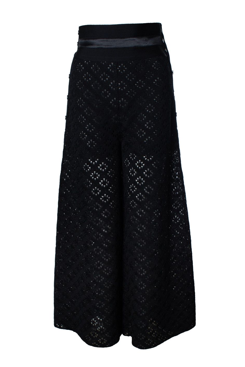 Chanel Chanel, black knit wide leg pants Size 27" / US 4 / IT 40 - 1 Thumbnail
