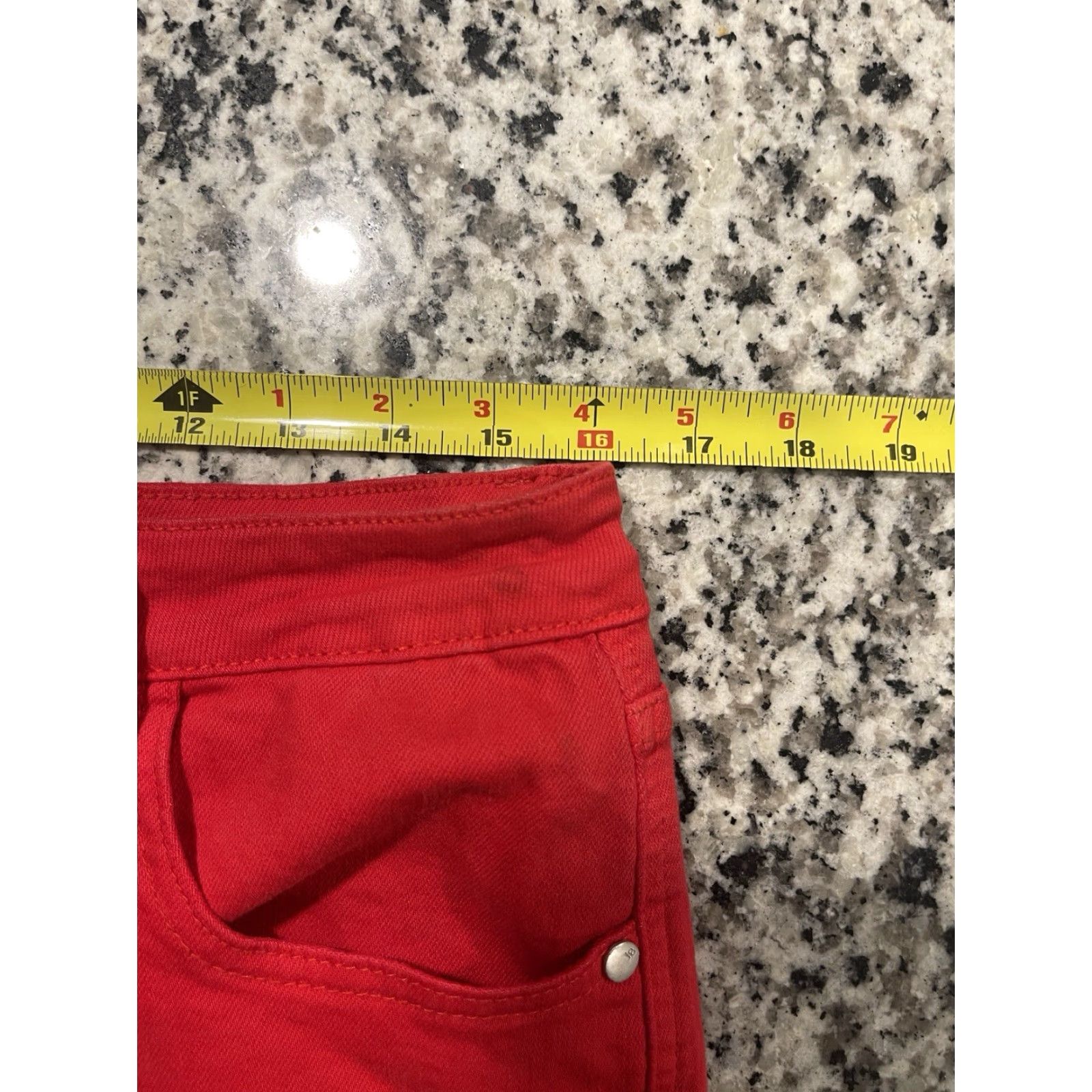 Vintage Judy Blue Garment Dyed Denim Jeans Red 90s Straight Womens Sz 13/31 High Waist 32 in Inseam 31 in Zip Button 5-Pocket Size 24" / US 00 / IT 34 - 2 Thumbnail