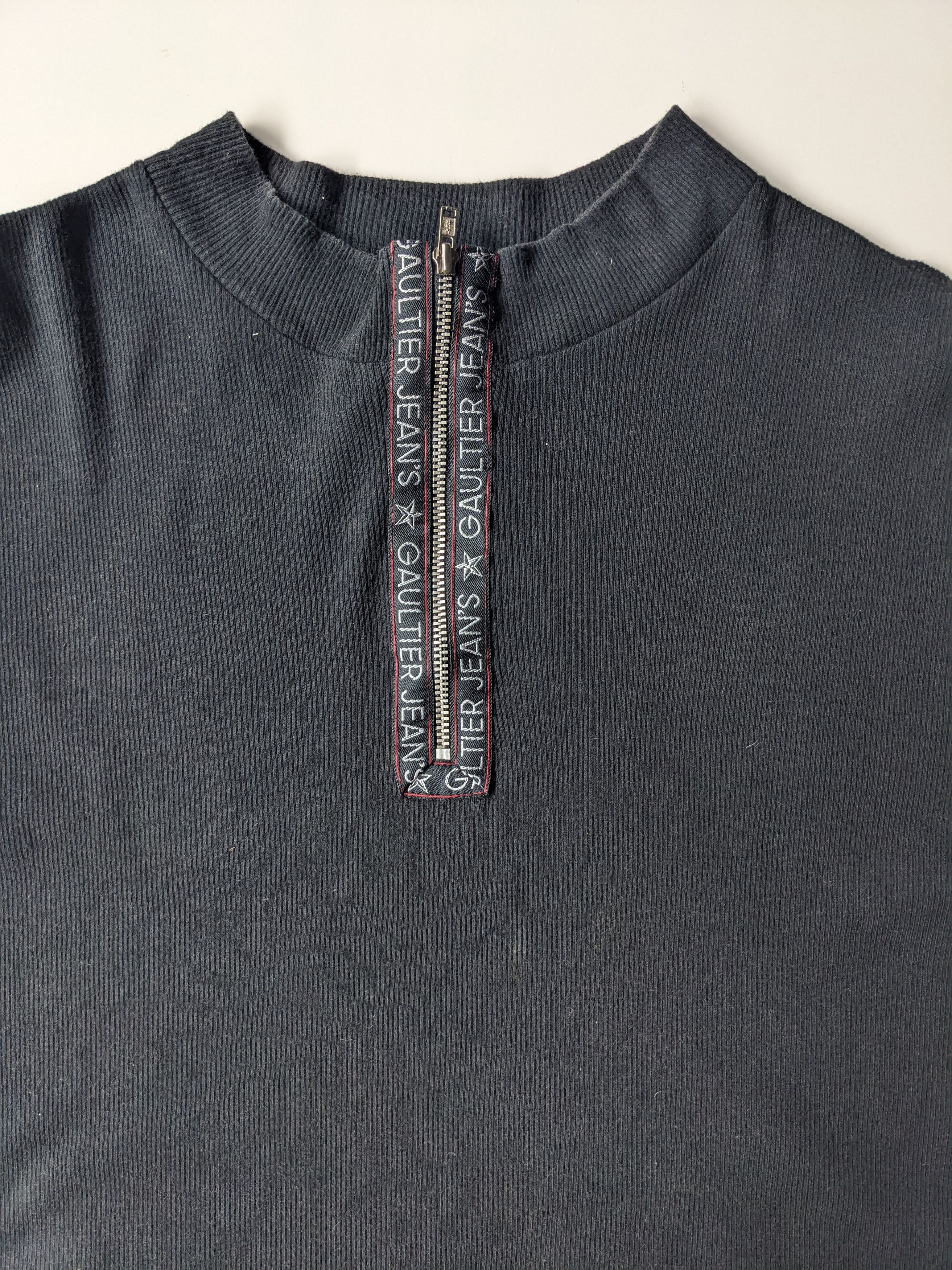 Jean Paul Gaultier Archive Jean Paul Gaultier Jeans black ribbed crop shirt Size S / US 4 / IT 40 - 2 Thumbnail