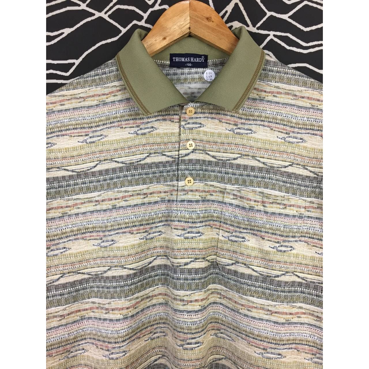 Vintage Thomas Hardy Tribal Stripe Patterned Longsleeve Polo Tee Size US L / EU 52-54 / 3 - 3 Thumbnail