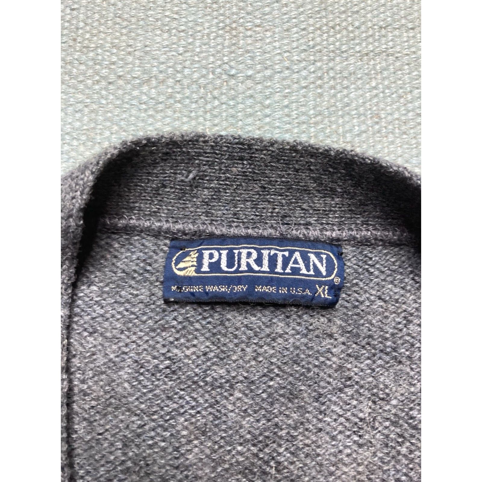 Vintage VINTAGE Puritan Sweater Cardigan Wool Blend Gray XL Button Front Cardigan Men 70s Size US XL / EU 56 / 4 - 3 Thumbnail