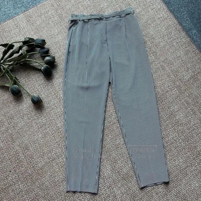 MaxMara Striped Cotton Casual Pants .