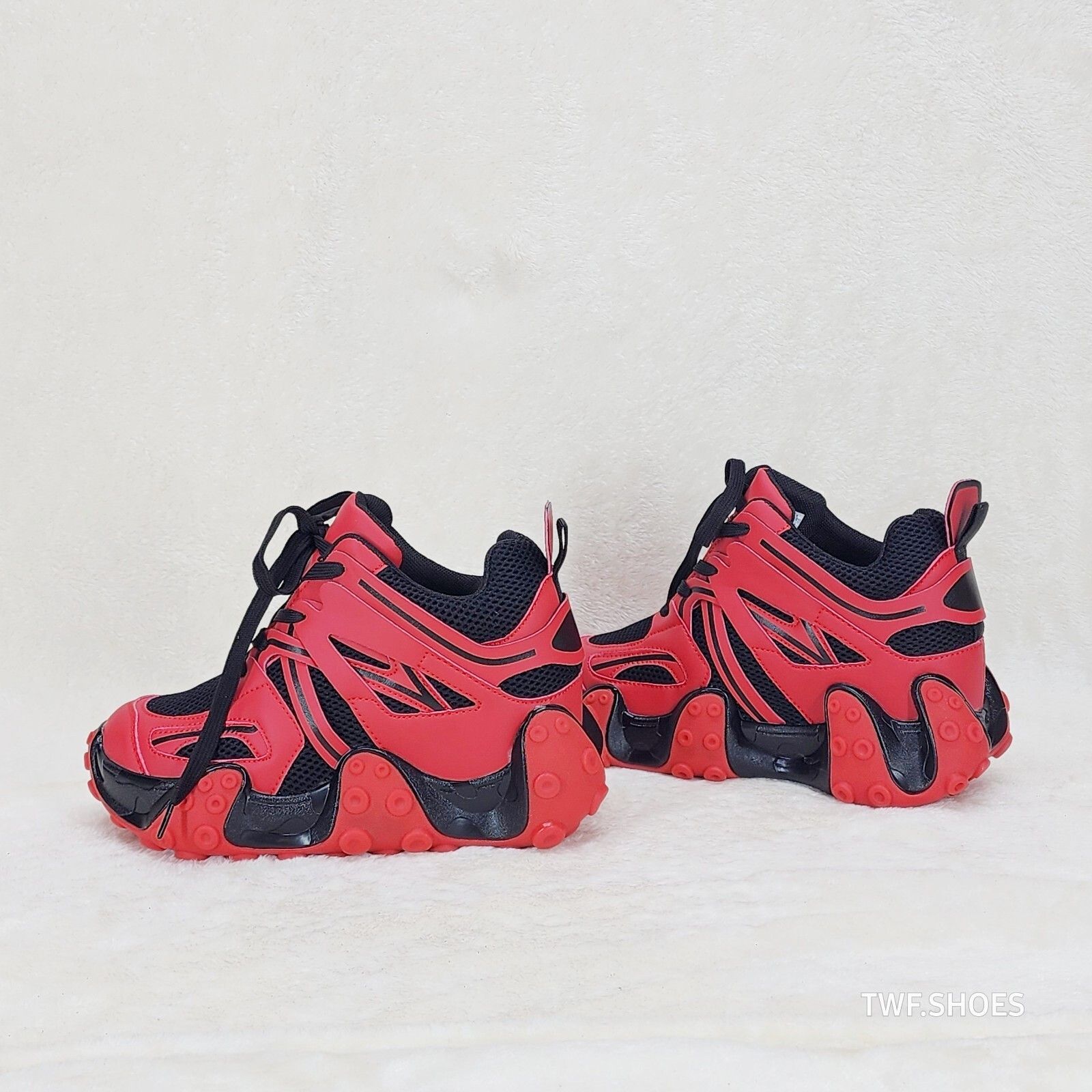 Other Anthony Wang Alien Black & Red Hidden Wedge Platform Sneaker Size US 10 / IT 40 - 3 Thumbnail