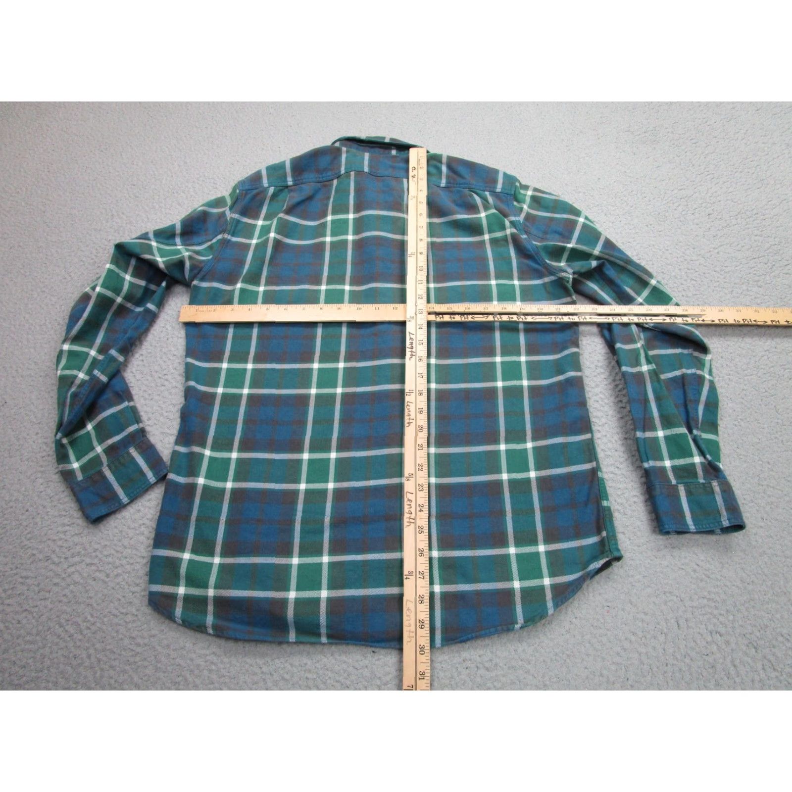 J.Crew J.CREW Shirt Mens Medium Green Blue Plaid Flannel Long Sleeve Button Up Casual Size US M / EU 48-50 / 2 - 5 Thumbnail