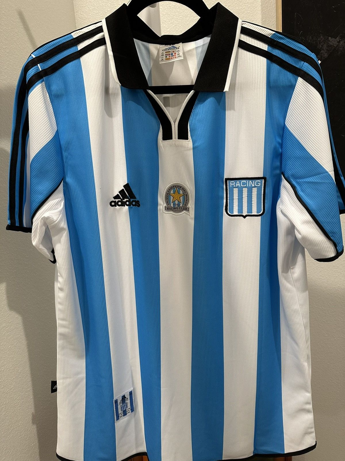 Adidas 2000-01 Club Racing retro Diego Milito Soccer Jersey Size US XL / EU 56 / 4 - 2 Thumbnail