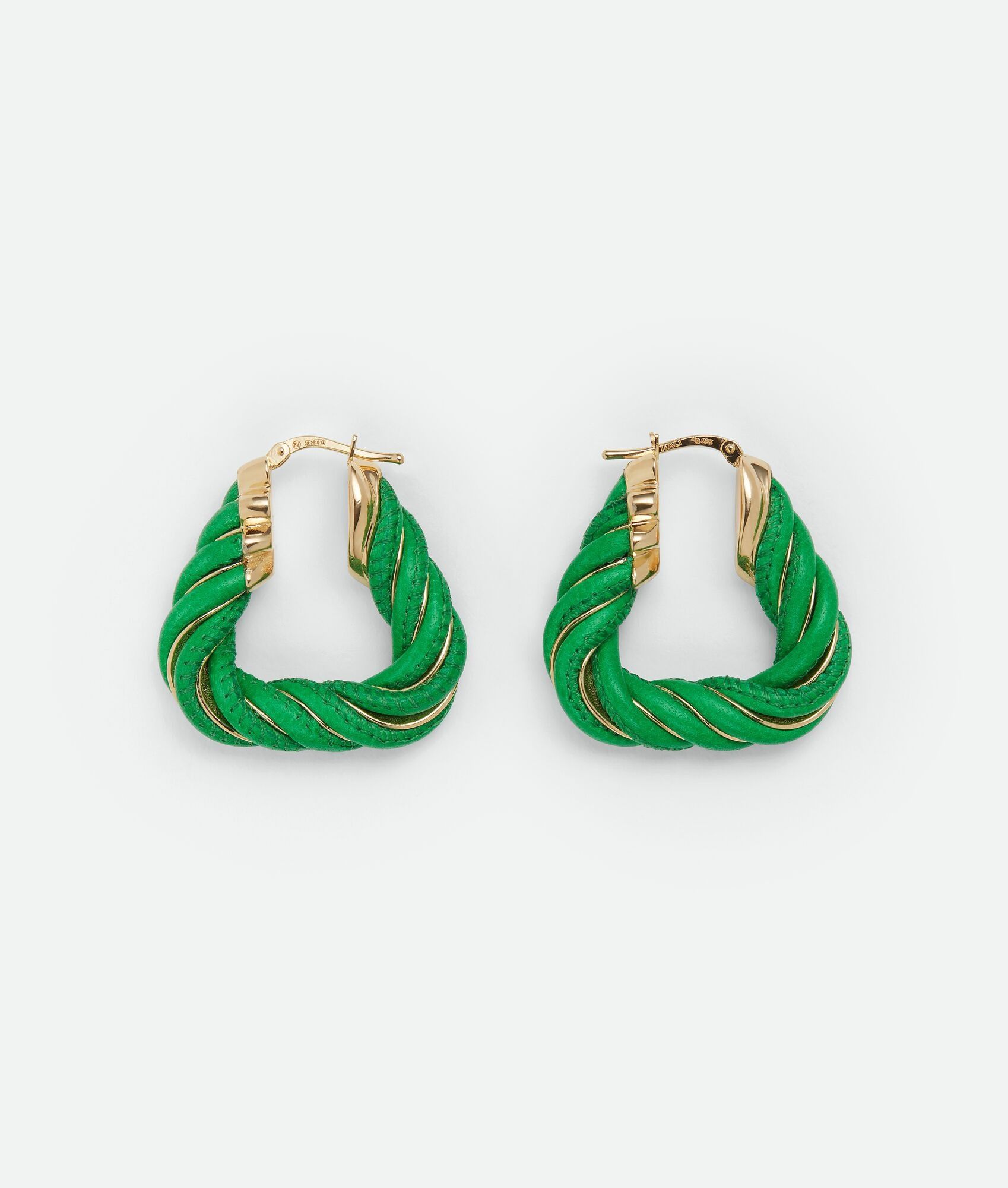 Bottega Veneta o1w1db10525 Size: OS / Twist Triangle Hoop Earrings Parakeet Size ONE SIZE - 1 Thumbnail