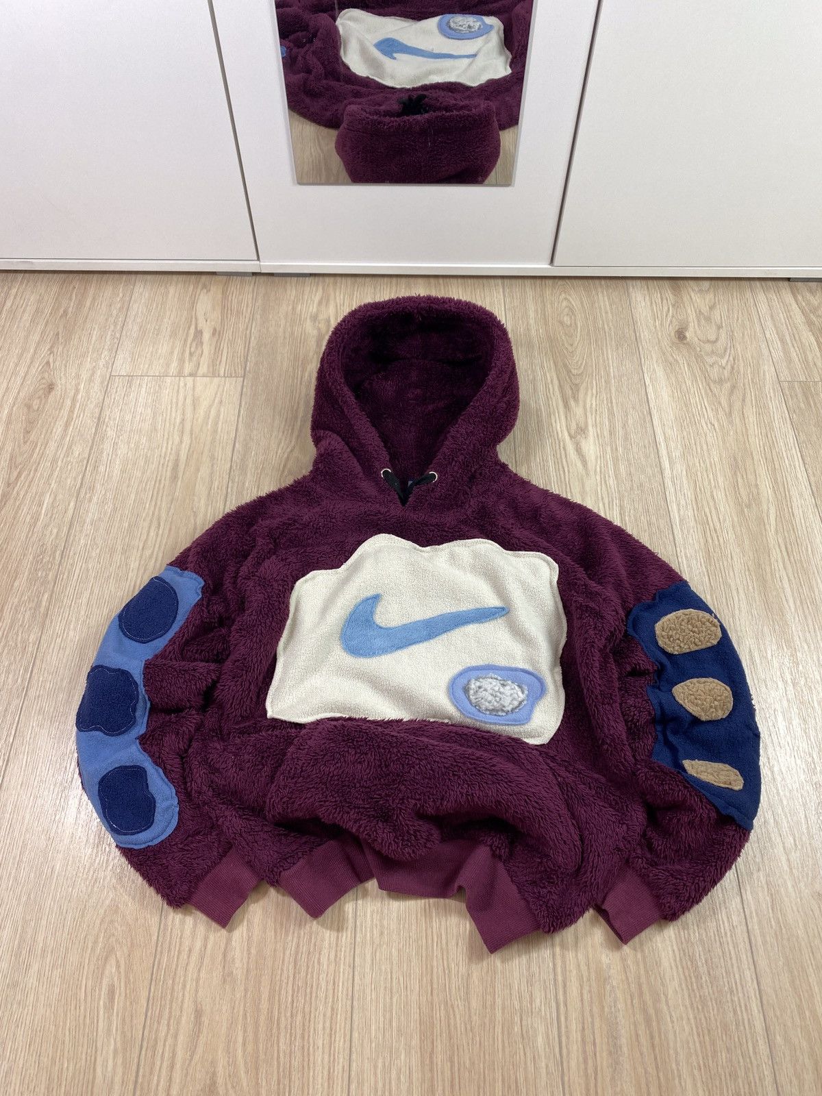 Nike × Vintage Vintage Nike Custom UFO Center Swoosh Oversize Hoodie Y2K UK Size US S / EU 44-46 / 1 - 1 Thumbnail