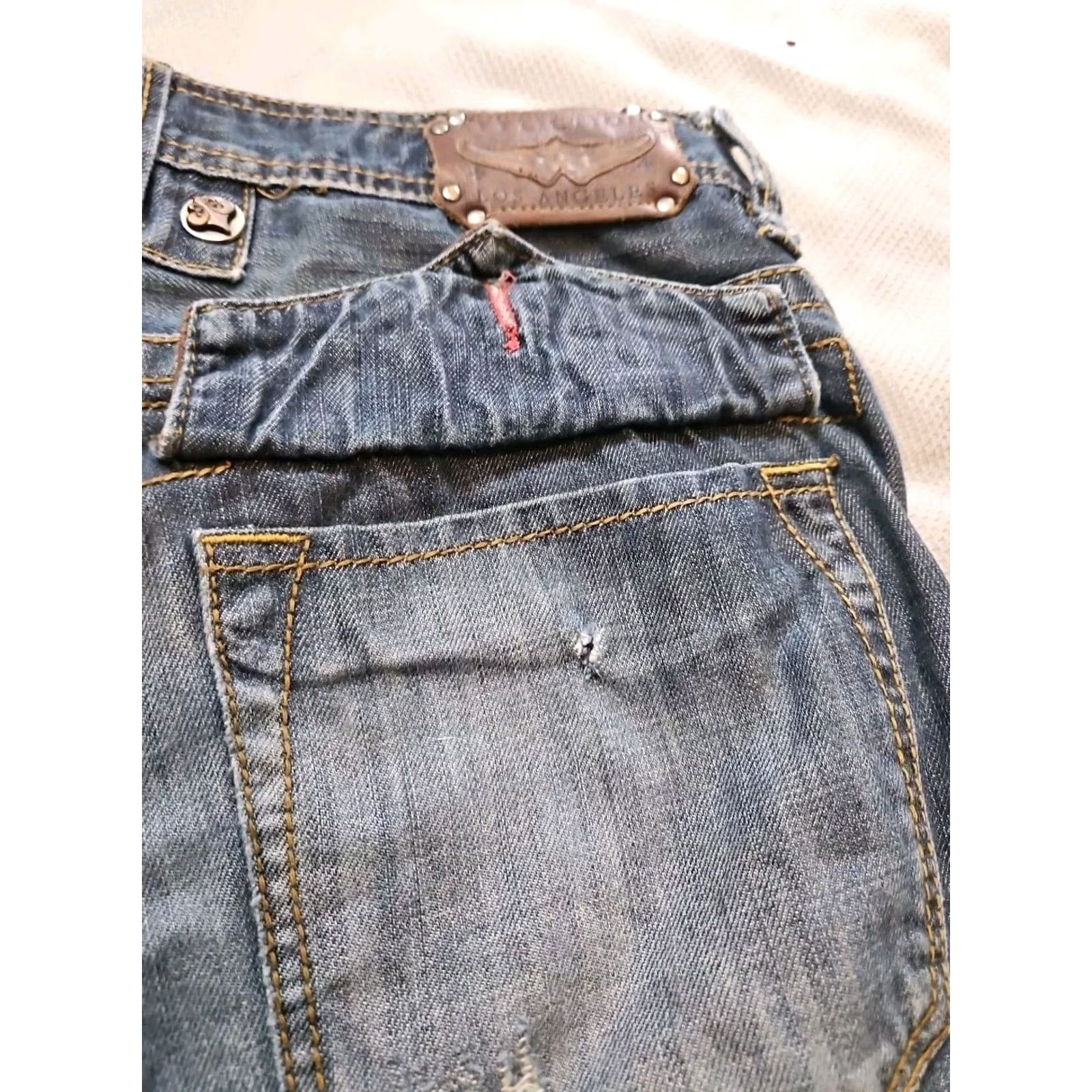 Affliction AFFLICTION Jeans Mens 34 Blue Cooper Relaxed Boot Hipster Made In USA Grunge Distressed Jeans Size US 34 / EU 50 - 7 Thumbnail