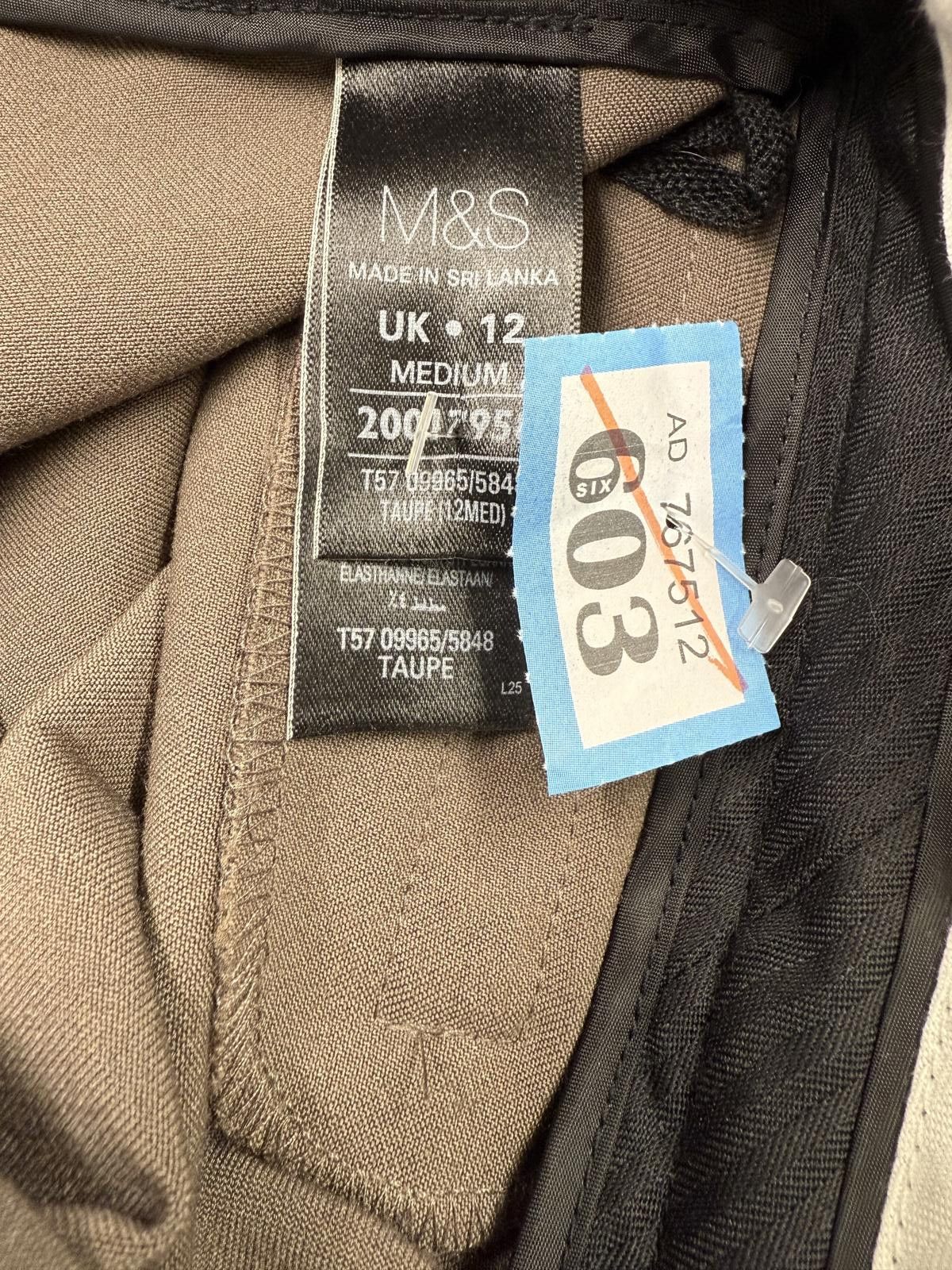 M.E. Sport M&S Collection Modern Slim Taupe Trousers UK 12 Medium Size 30" / US 8 / IT 44 - 2 Thumbnail