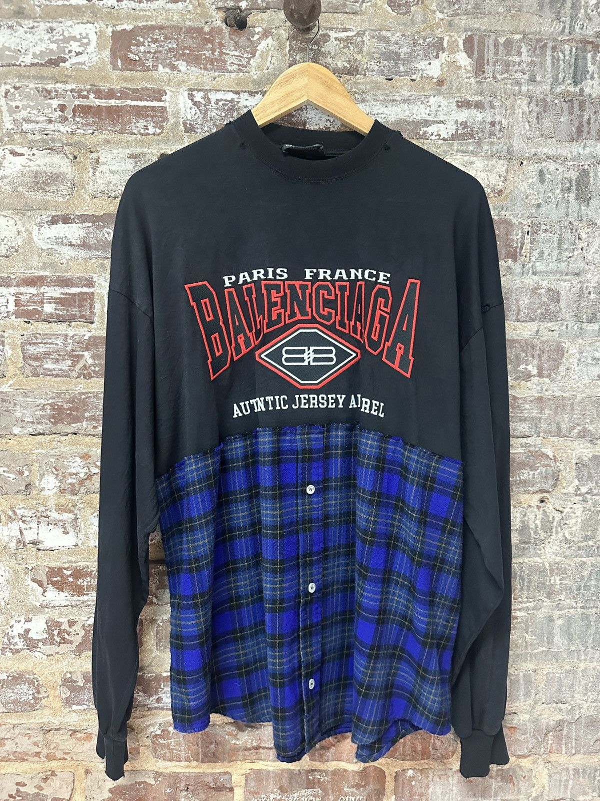 Balenciaga Balenciaga Hybrid Flannel Shirt Size US S / EU 44-46 / 1 - 1 Thumbnail