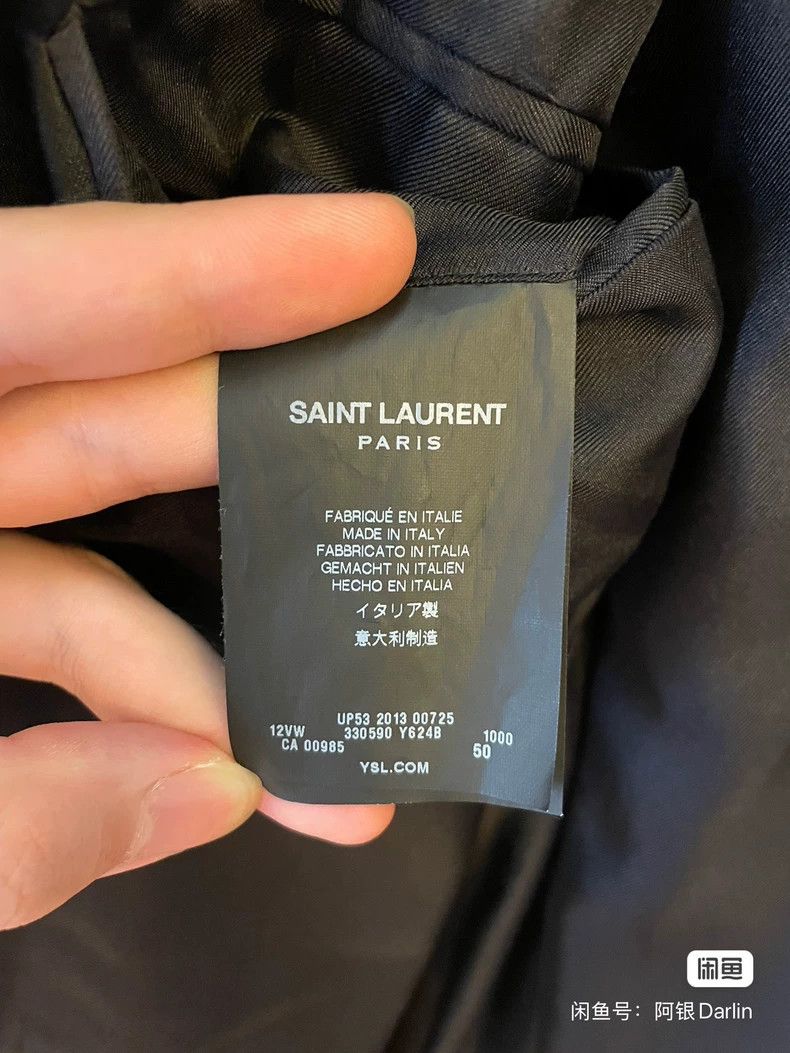 Yves Saint Laurent Saint Laruent13fw first year black scale smoking suit 2502- Size 50R - 5 Thumbnail