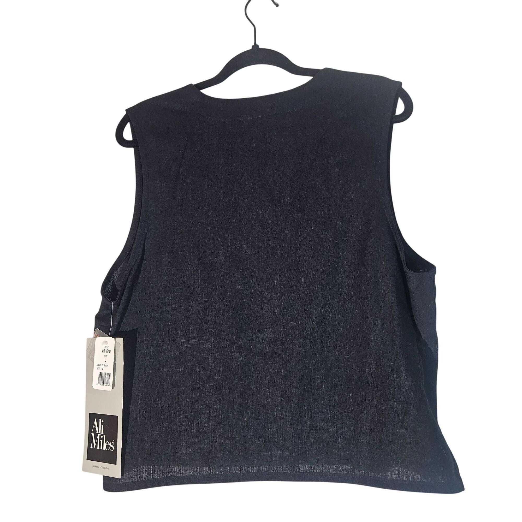 Other Ali Miles Black Sleeveless Floral Button Vest L – Artsy Gran Size L / US 10 / IT 46 - 2 Thumbnail